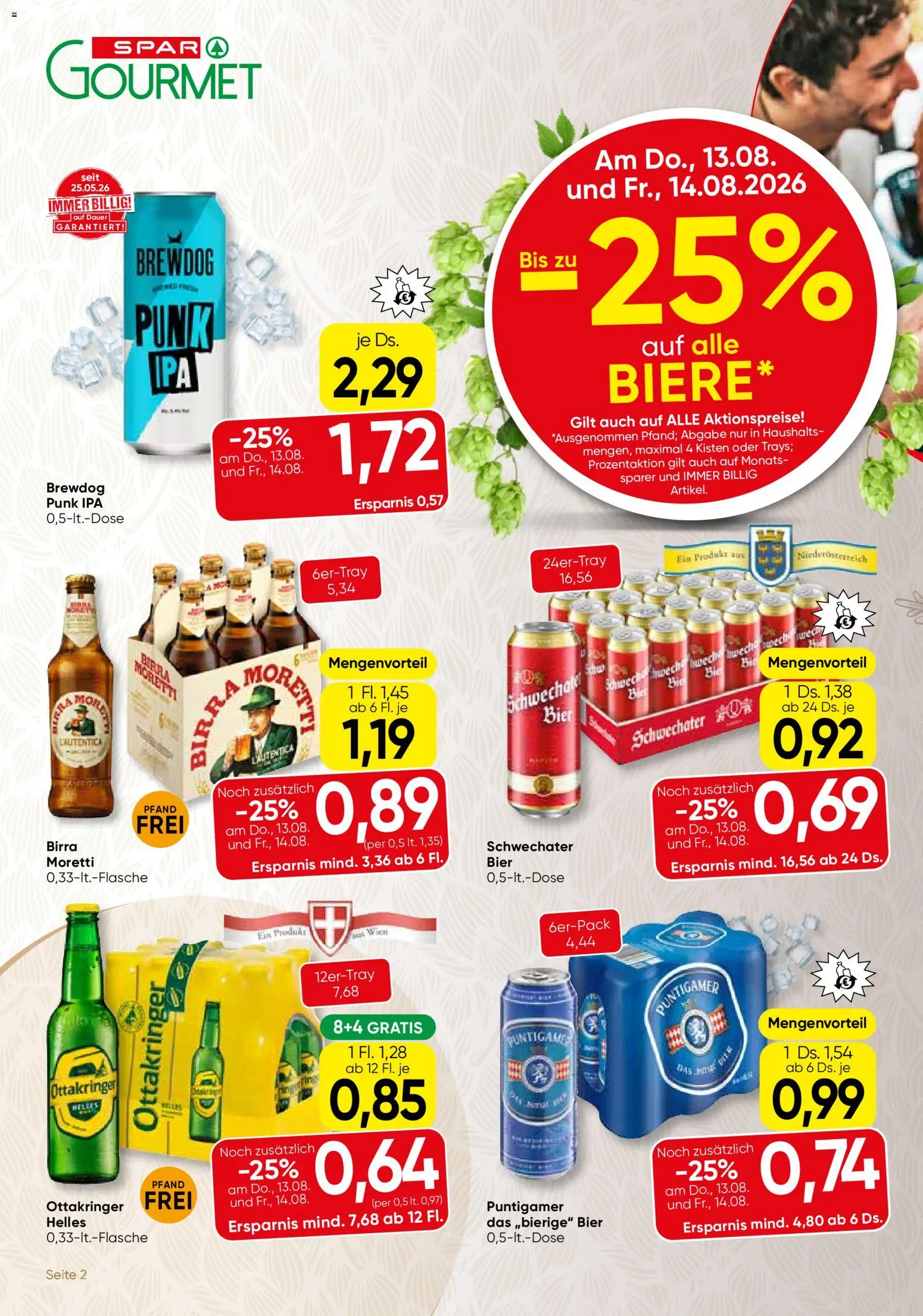 SPAR Gourmet Flugblatt gültig ab 13.08.2026 | Seite: 2 | Produkte: Bier