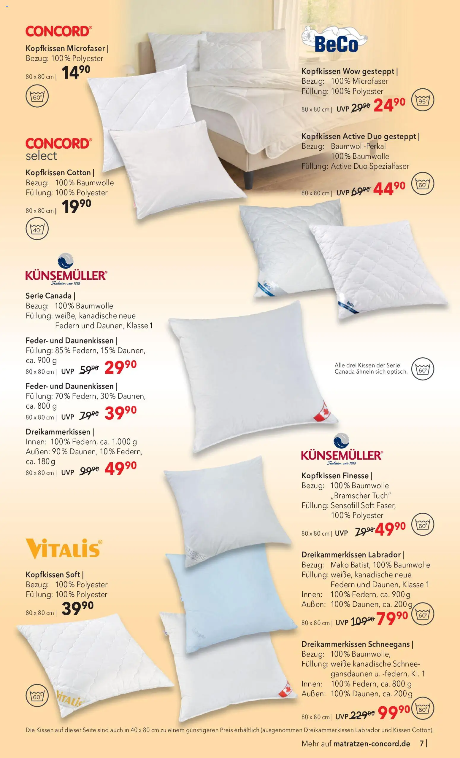 Matratzen Concord Prospekt – gültig ab 27.05.2026 | Seite: 7 | Produkte: Kissen, Kopfkissen