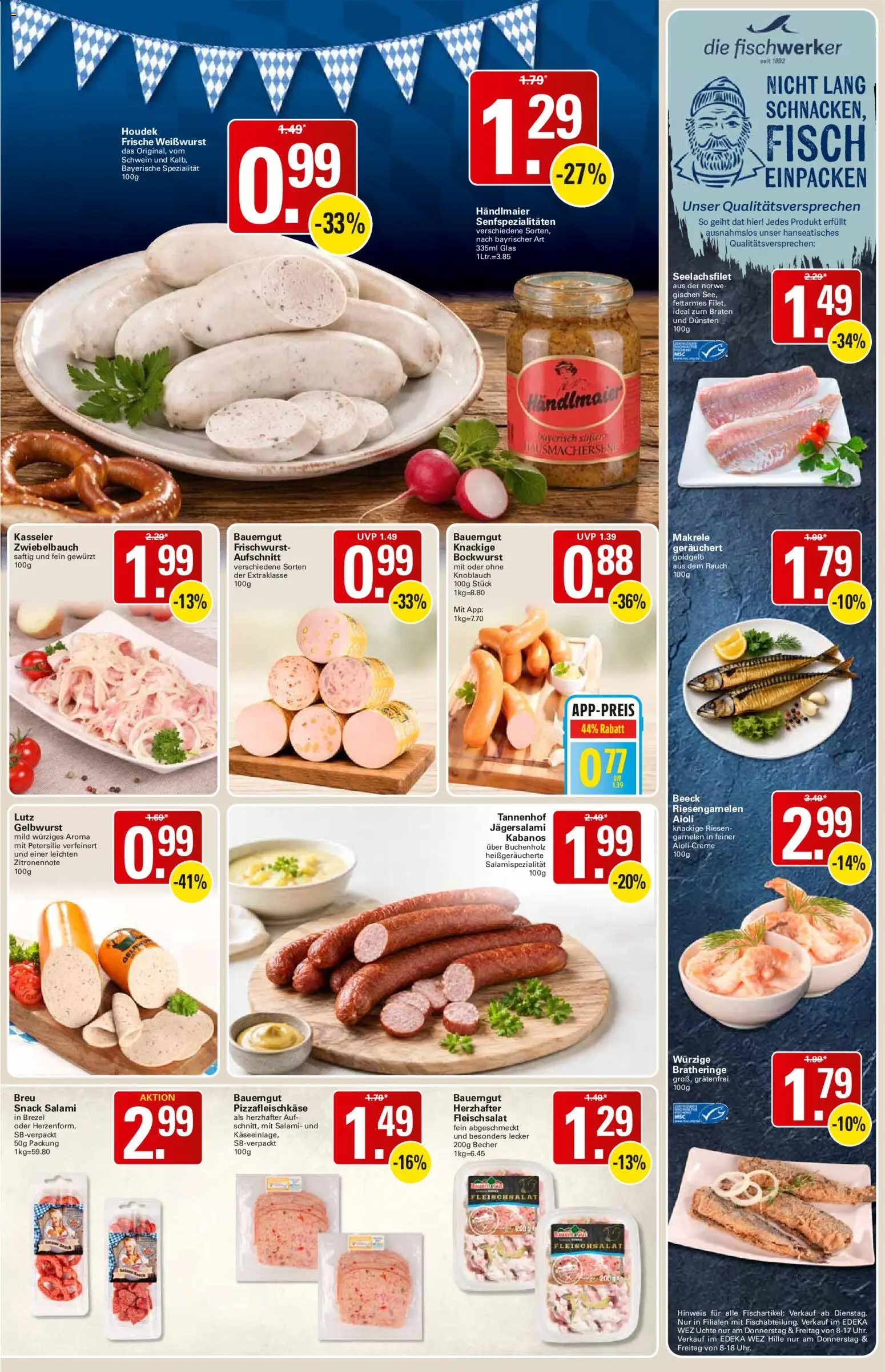 WEZ Prospekt – gültig ab 14.09.2026 | Seite: 5 | Produkte: Weißwurst, Garnelen, Knoblauch, Salami