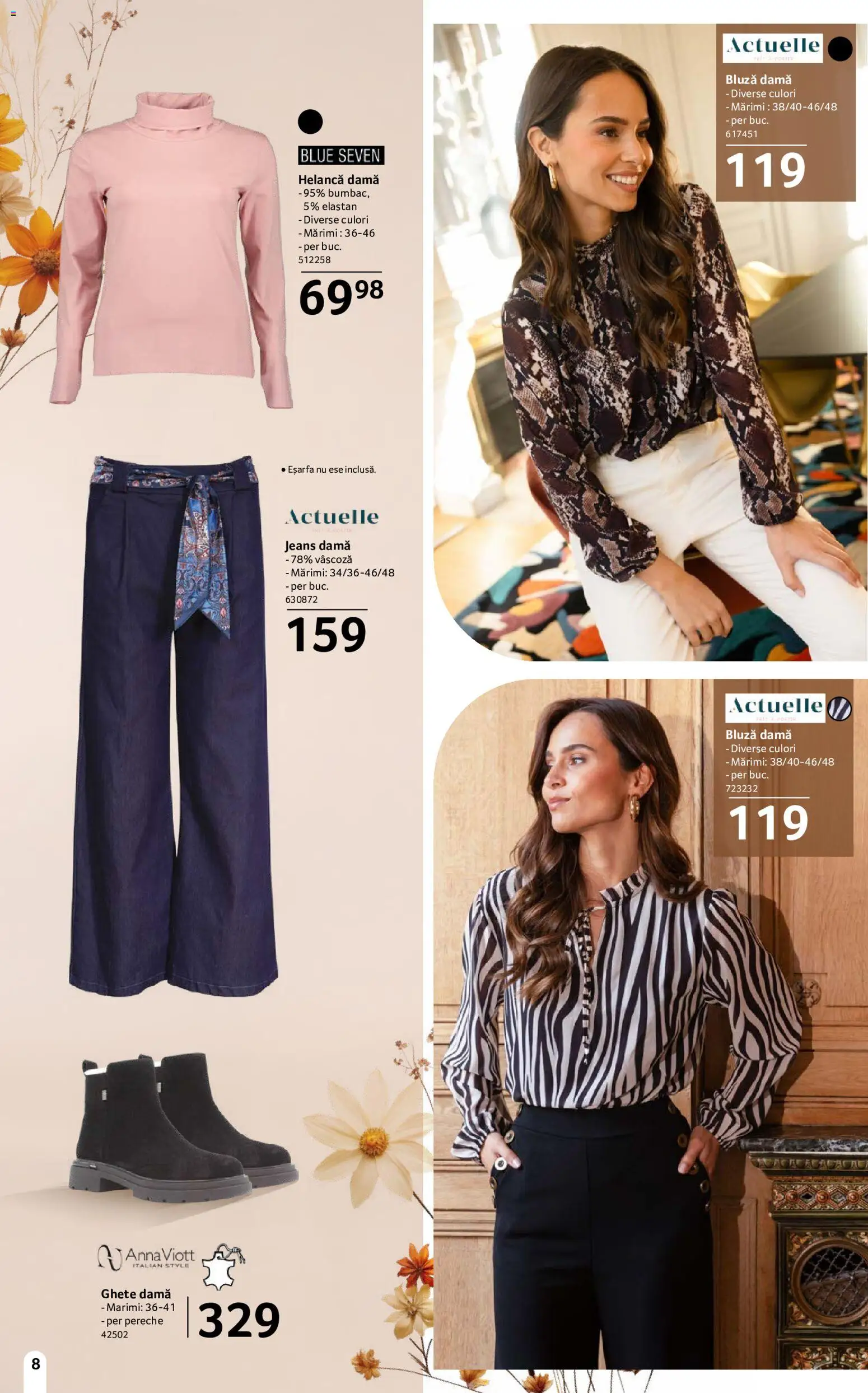 Noul catalog Selgros – valabil de la 18.09.2026 | Pagină: 8 | Produse: Style, Eșarfă, Bluză, Ghete