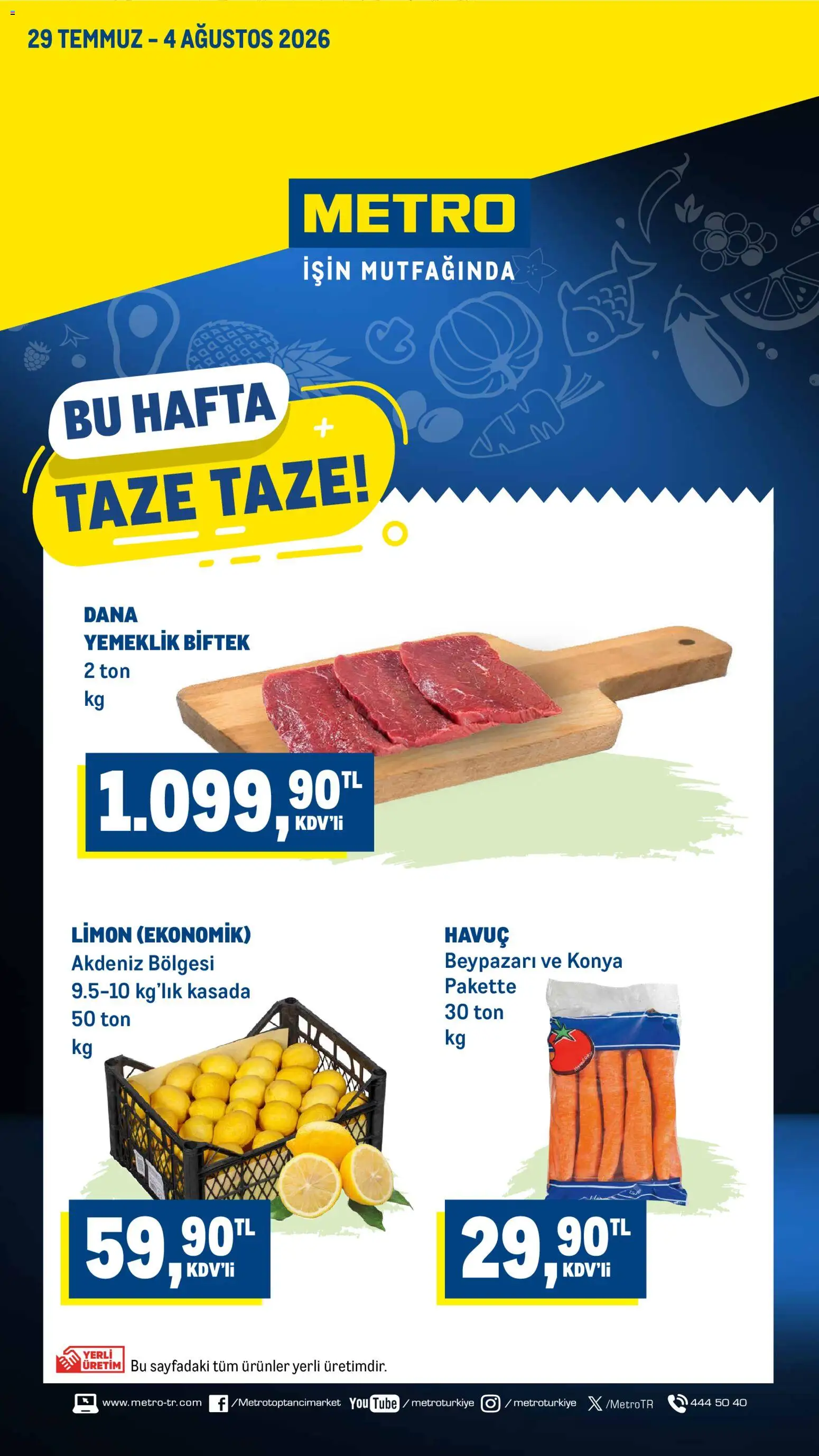 Metro Katalog - 29 Temmuz 2026 tarihinden itibaren geçerlidir | Sayfa: 1 | Ürünler: Havuç, Limon