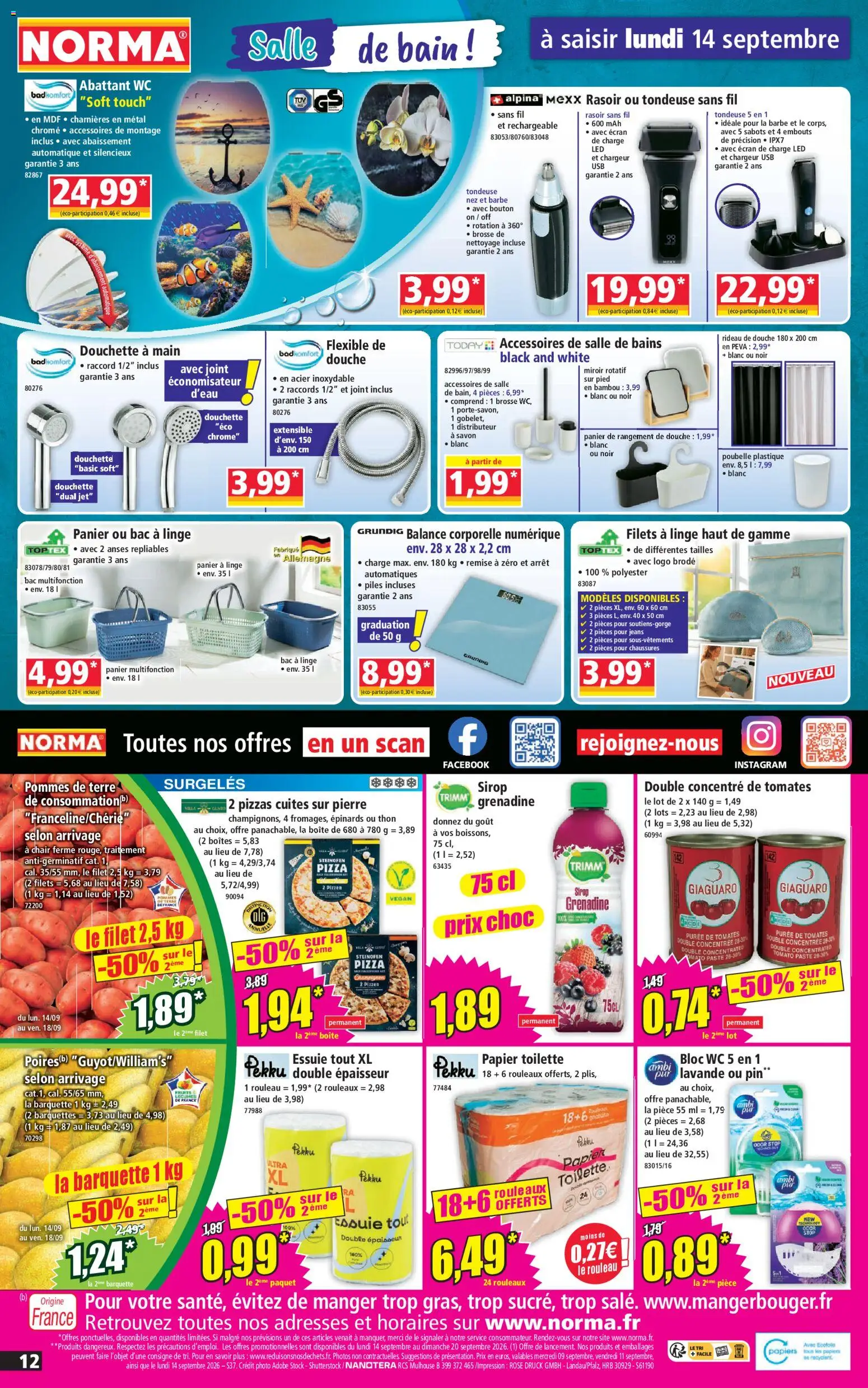 {H1} | Page: 12 | Produits: Abattant WC, Rouleau, Panier, Rideau
