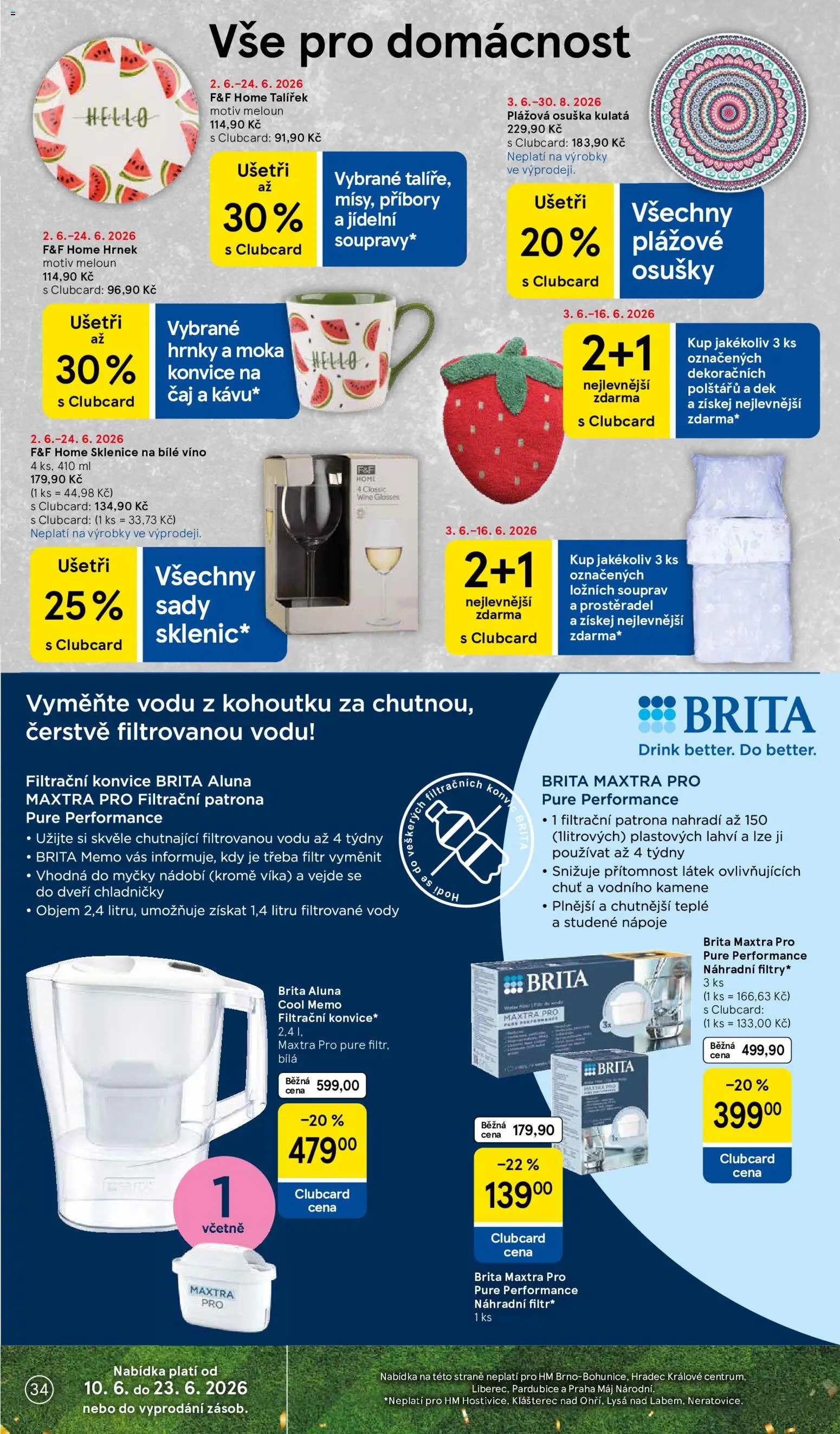 Tesco leták - Hypermarket od 10.06.2026 | Strana: 34 | Produkty: F&F, Filtrační konvice, Brita, Konvice