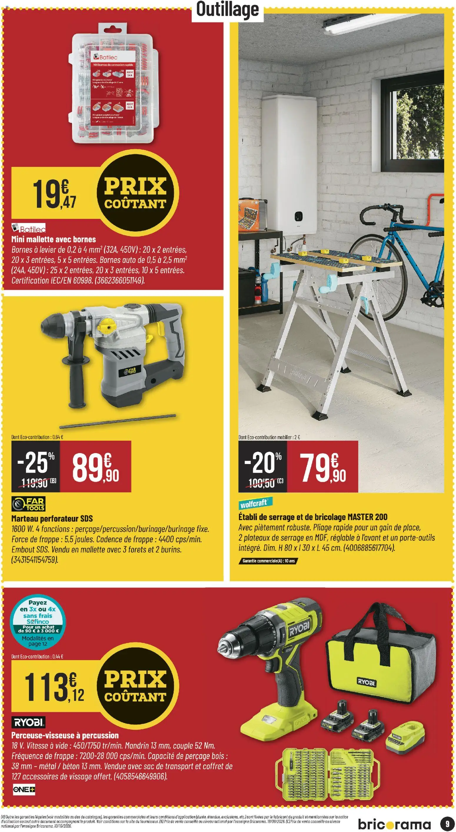 {H1} | Page: 9 | Produits: Bricolage, Marteau, Sac de transport, Ryobi