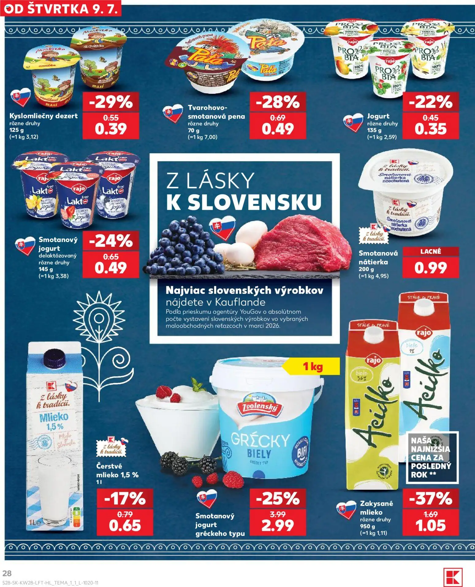 Kaufland SK akciós ujság - amely érvényes a következő dátumtól: 2026.07.09. | Oldal: 28 | Termékek: TV