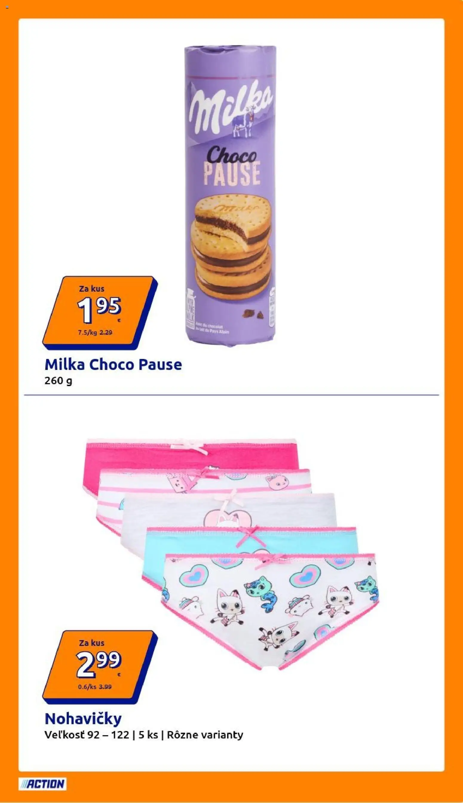 Nové Action akcie – leták je platný od 19.08.2026 | Strana: 13 | Produkty: Nohavičky, Milka
