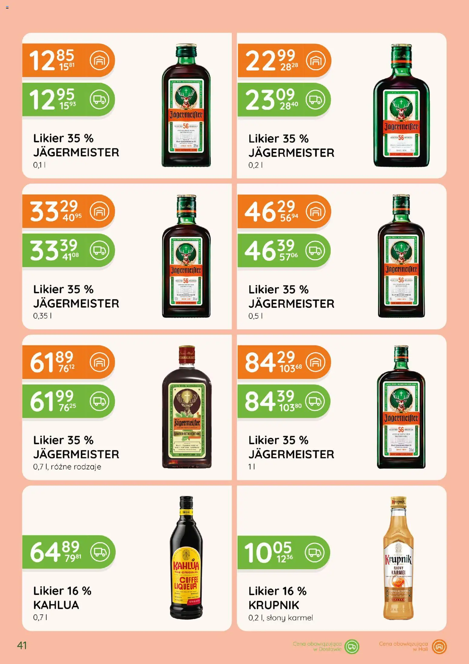 Eurocash gazetka - Katalog Alkoholowy od 01.10.2026 | Strona: 41 | Produkty: Krupnik, Słony karmel, Jagermeister, Kahlua