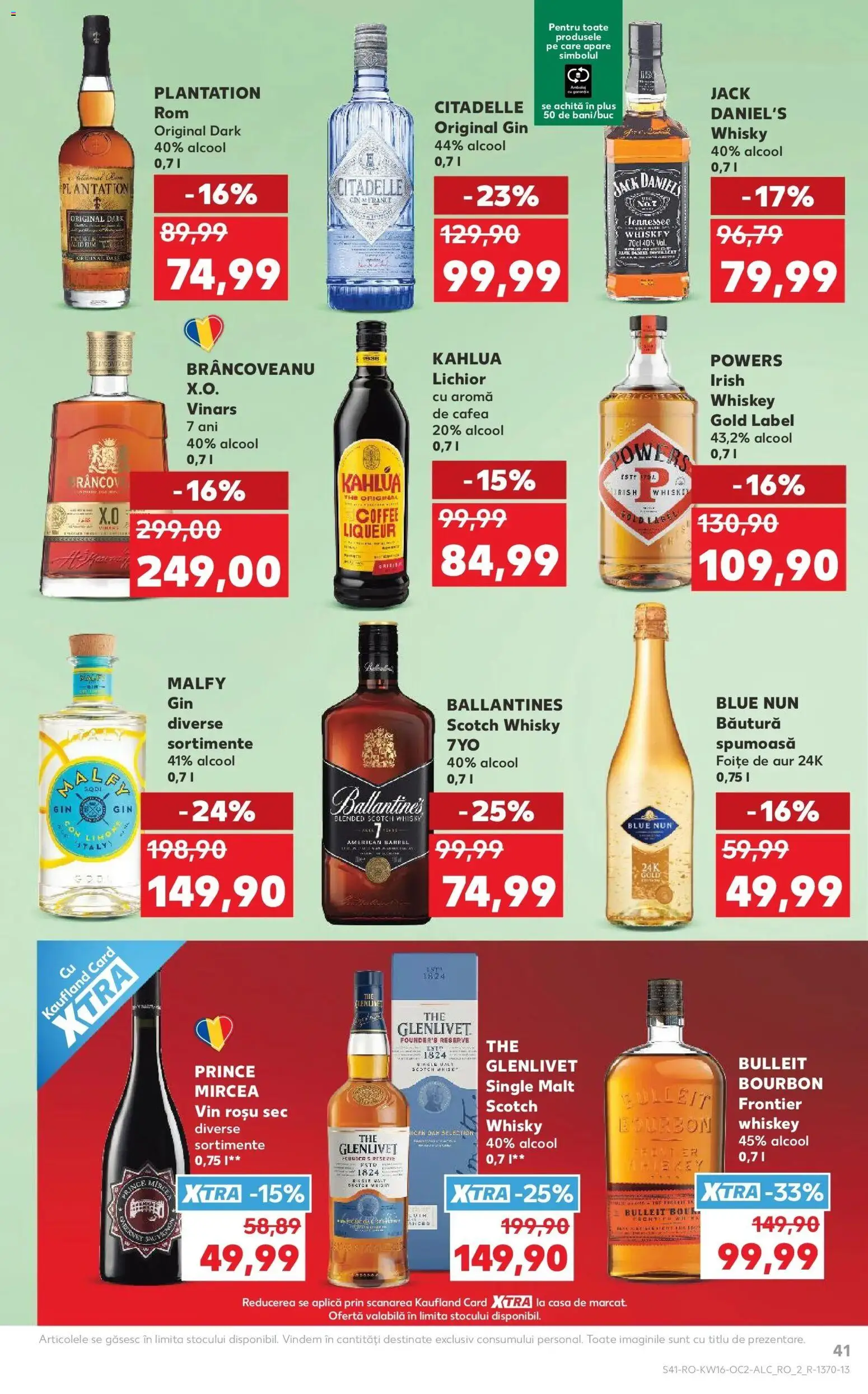 Noul catalog Kaufland – valabil de la 15.04.2026 | Pagină: 41 | Produse: Cafea, Bourbon, Gin, Whiskey