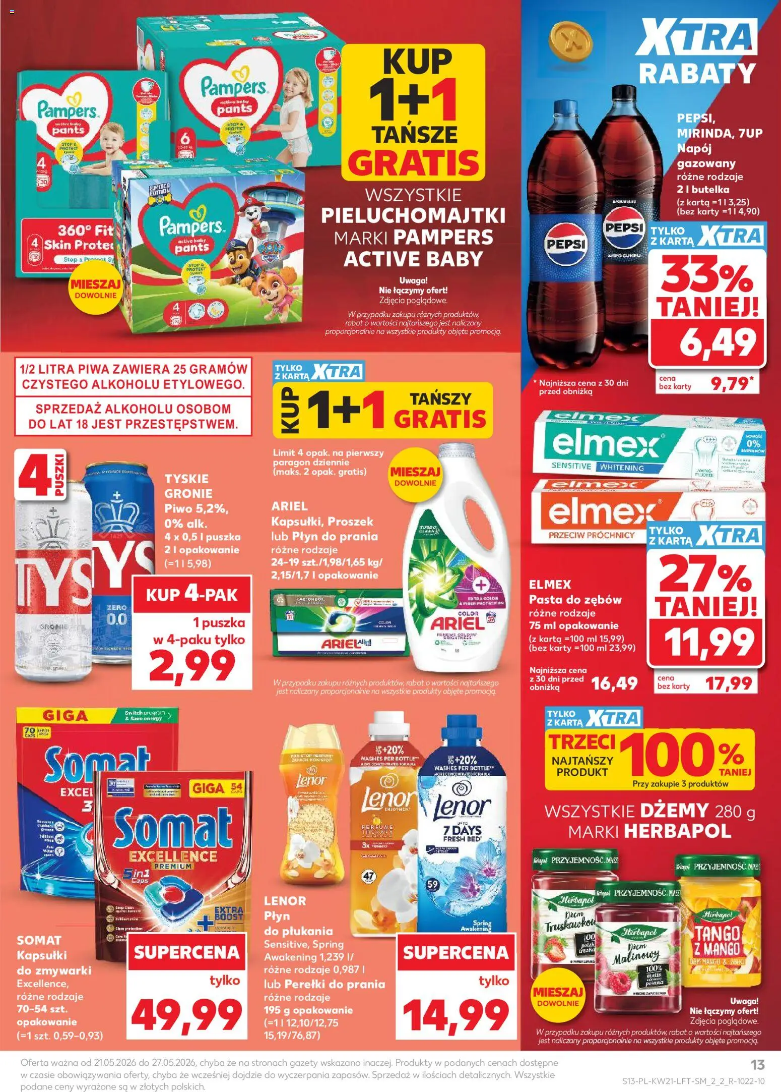 Kaufland Polsko leták od 21.05.2026 | Strana: 13 | Produkty: Elmex, Mango, Pepsi, Ariel