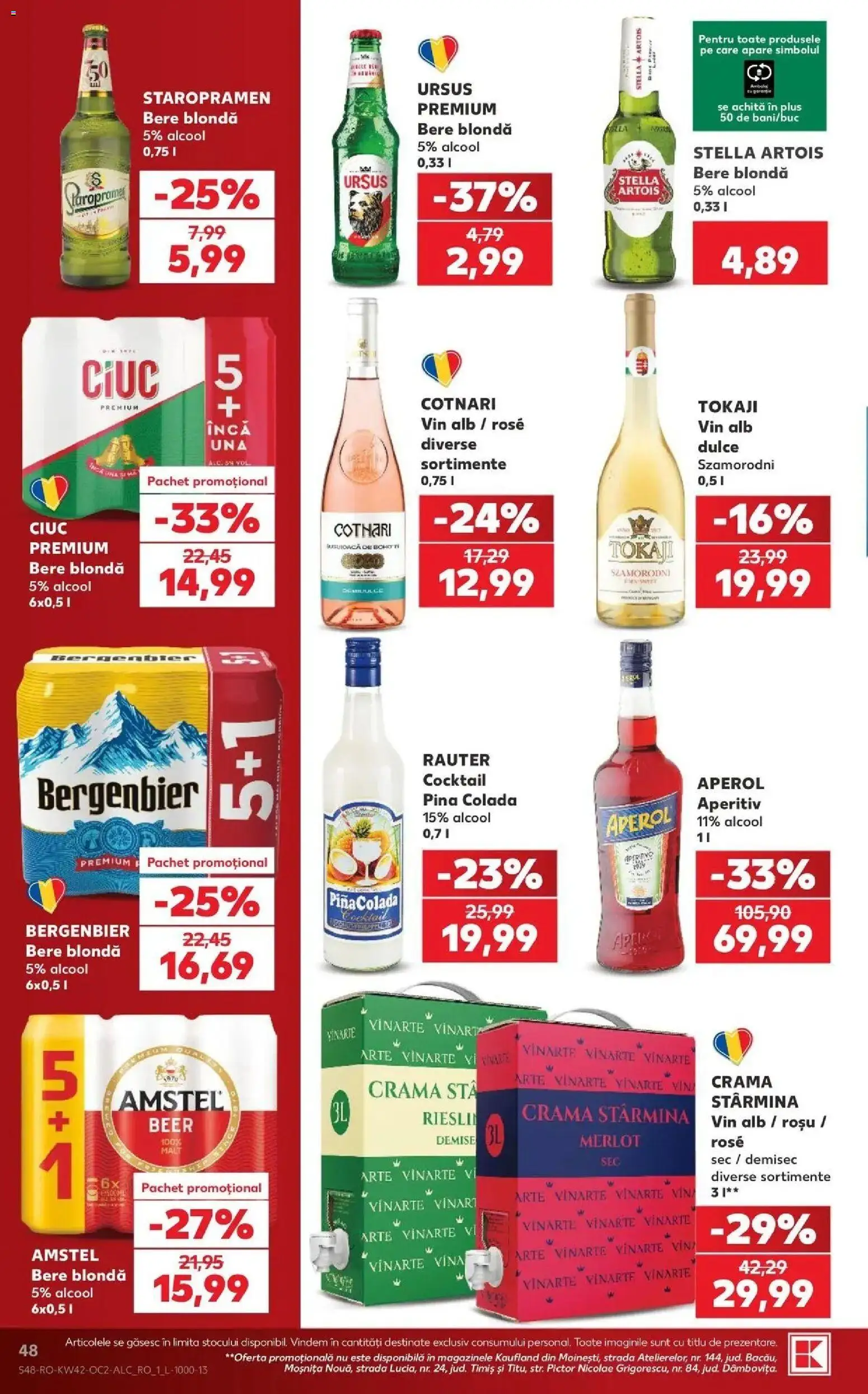 Kaufland Ploiești 14.10.2026 - Revista si Oferta | Pagină: 48 | Produse: Vin, Bere, Cocktail, Aperol