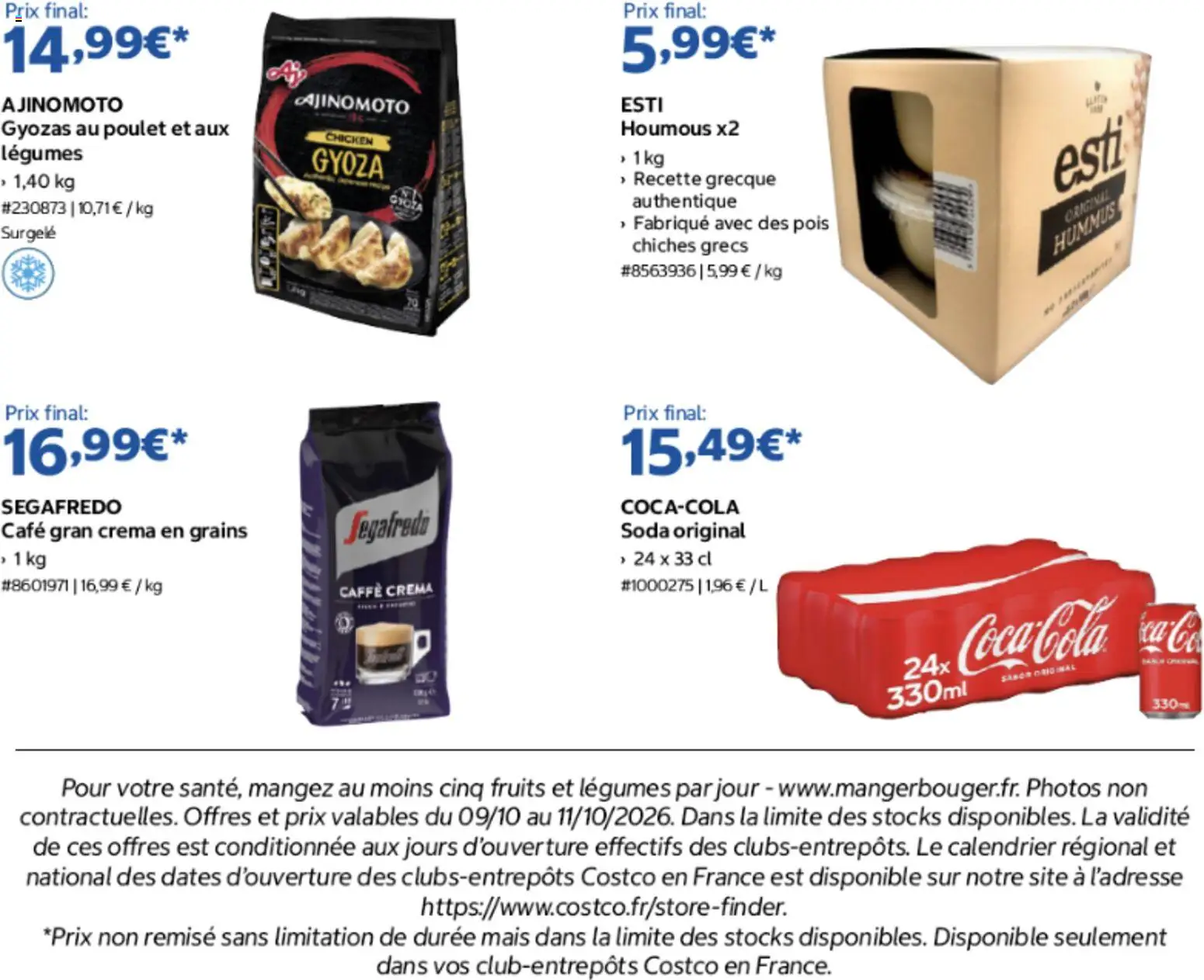 {H1} | Page: 2 | Produits: Calendrier, Poulet, Pois, Café