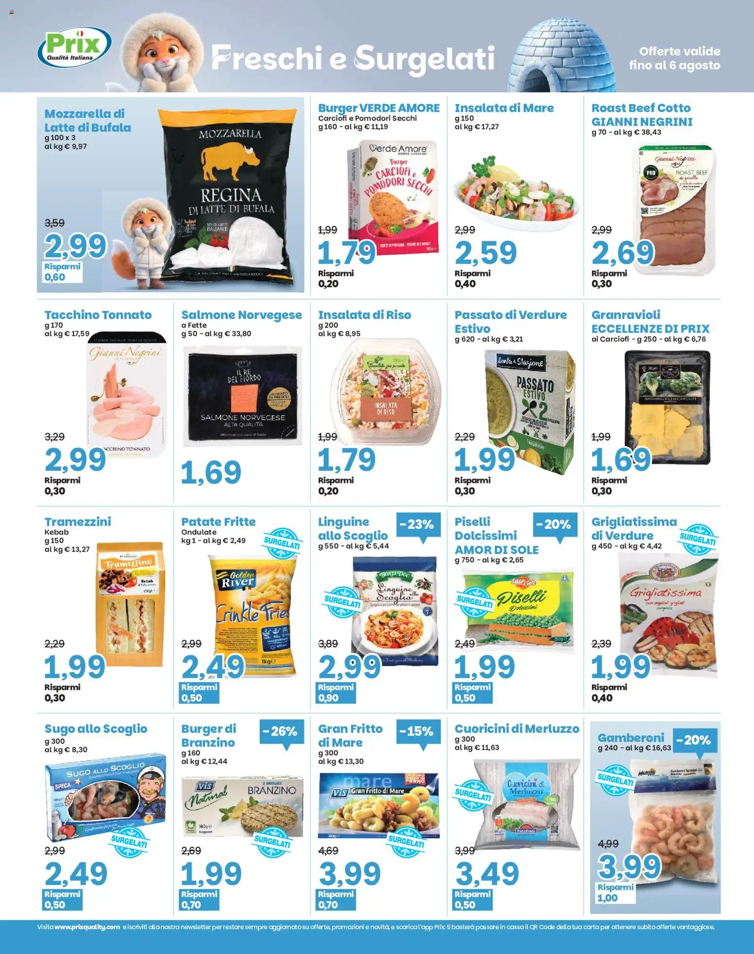Volantino Prix del 28/07/2026 | Pagina: 18 | Prodotti: Salmone, Carciofi, Piselli, Tramezzino