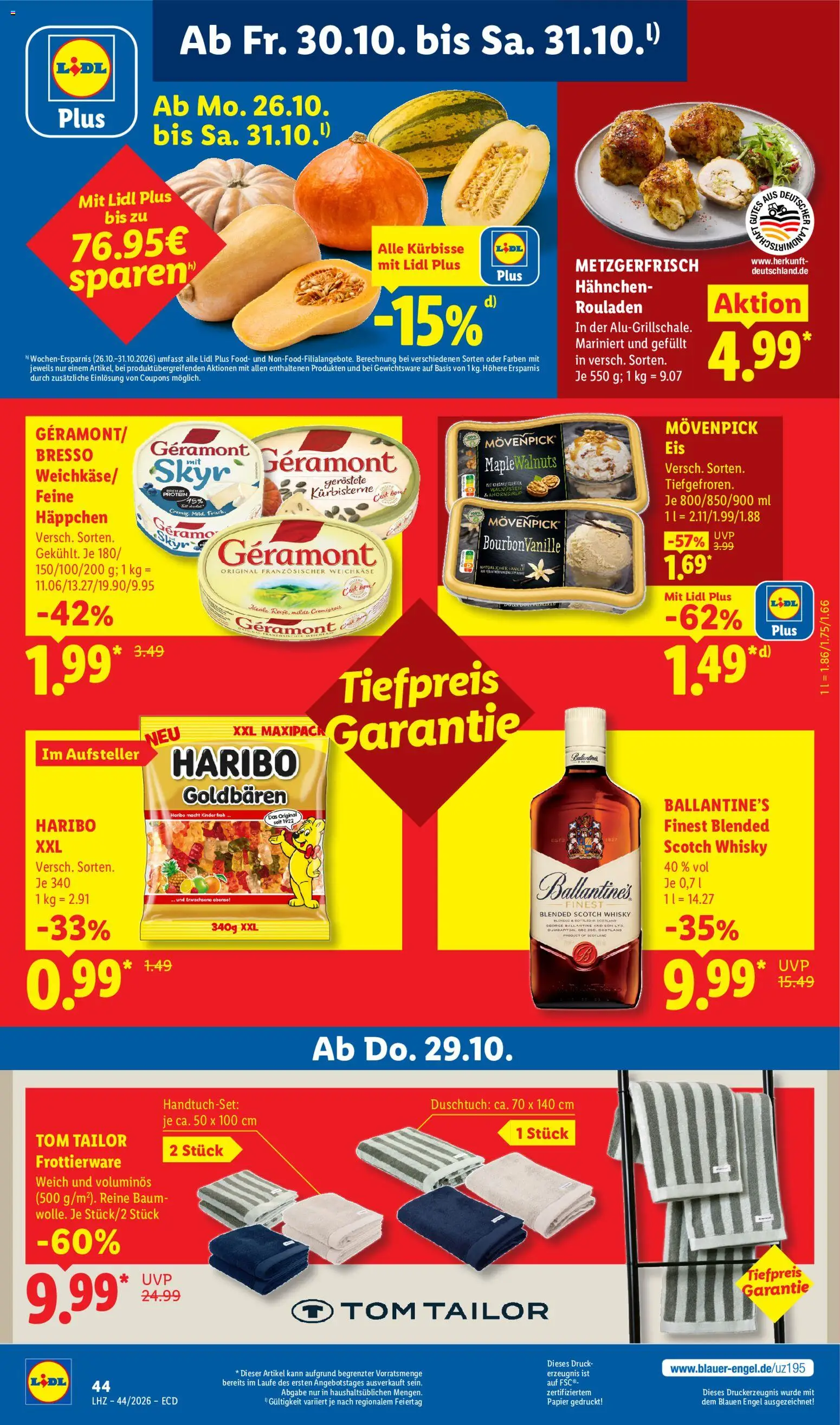Lidl Německo leták od 26.10.2026 | Strana: 68 | Produkty: Finest, Whisky, Protein, Kinder