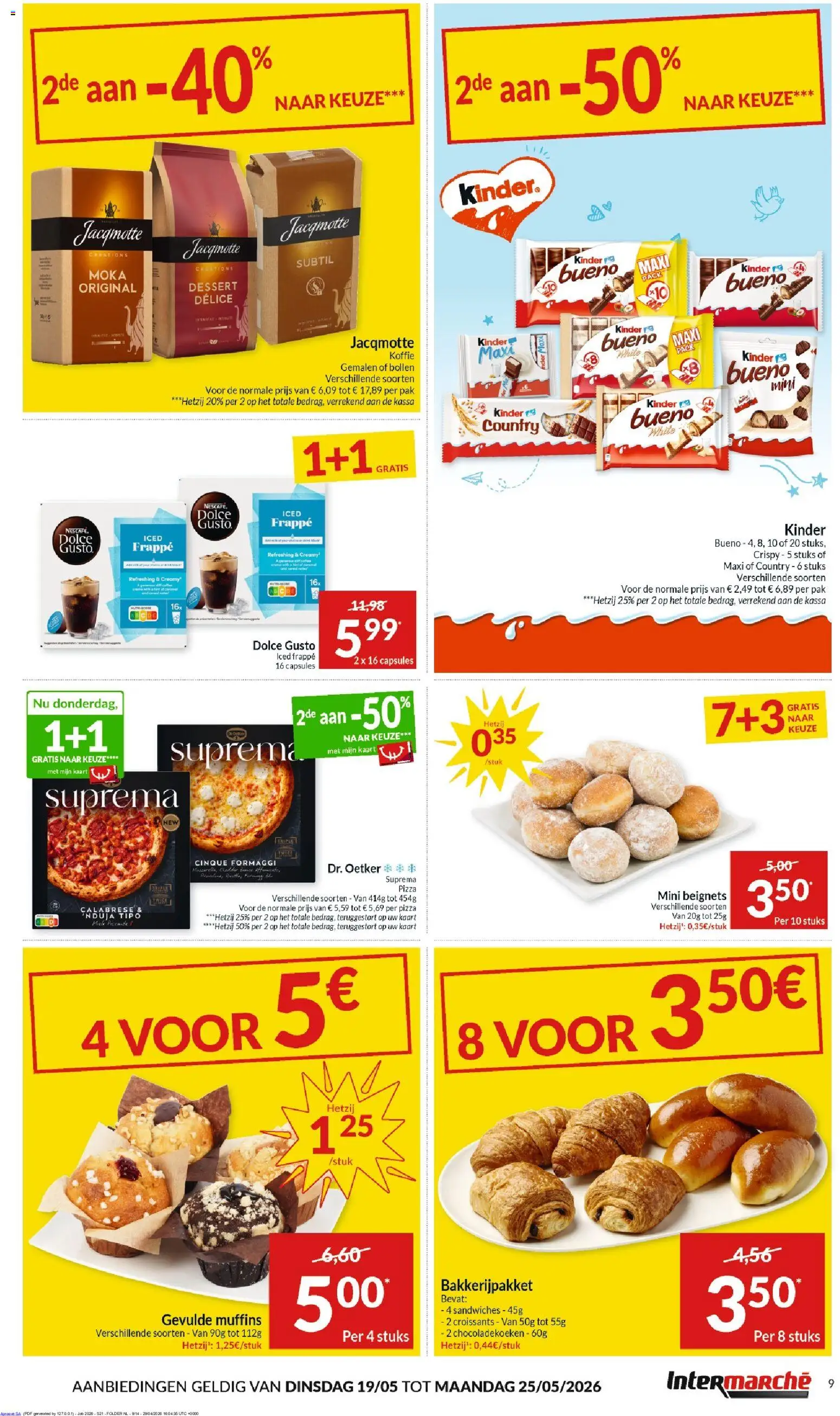 {H1} | Pagina: 9 | Producten: Kinder, Muffins, Kaart, Koffie