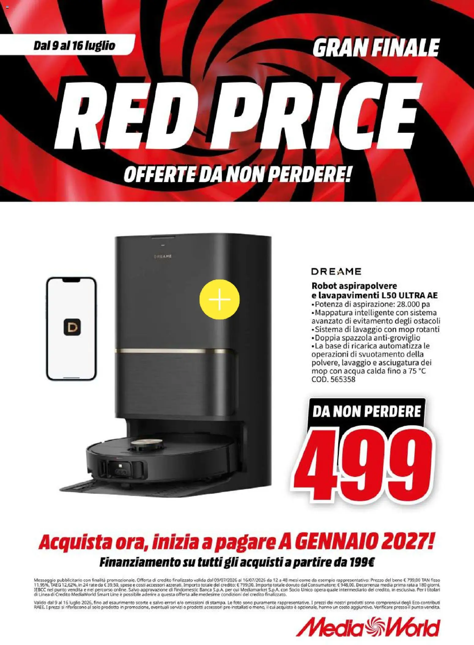 Volantino Media World del 09/07/2026 | Pagina: 77 | Prodotti: Spazzola, Acqua, Aspirapolvere, Robot