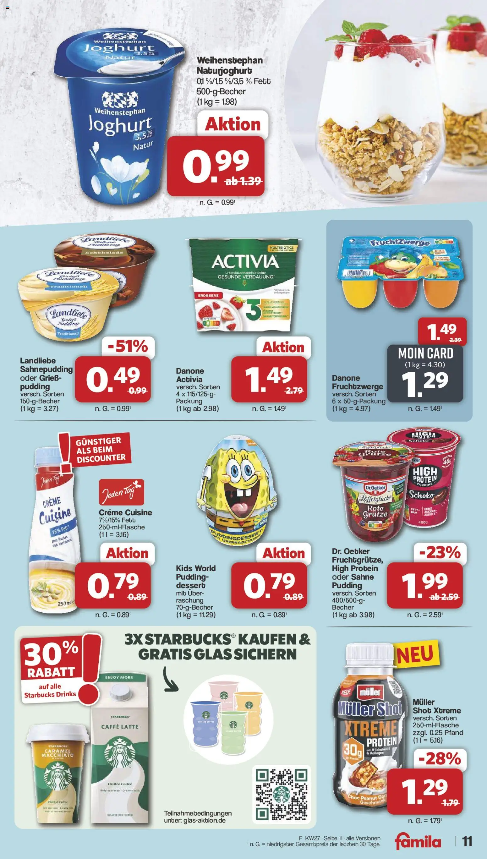 Famila Nordwest Prospekt – gültig ab 29.06.2026 | Seite: 11 | Produkte: Joghurt, Fruchtzwerge, Creme, Zucker