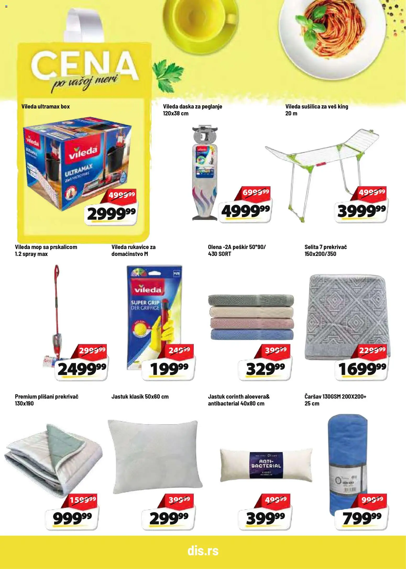 Super DIS katalog - važi od 01.10.2026 | Strana: 20 | Proizvode: Jastuk, Rukavice, Mop, Vileda