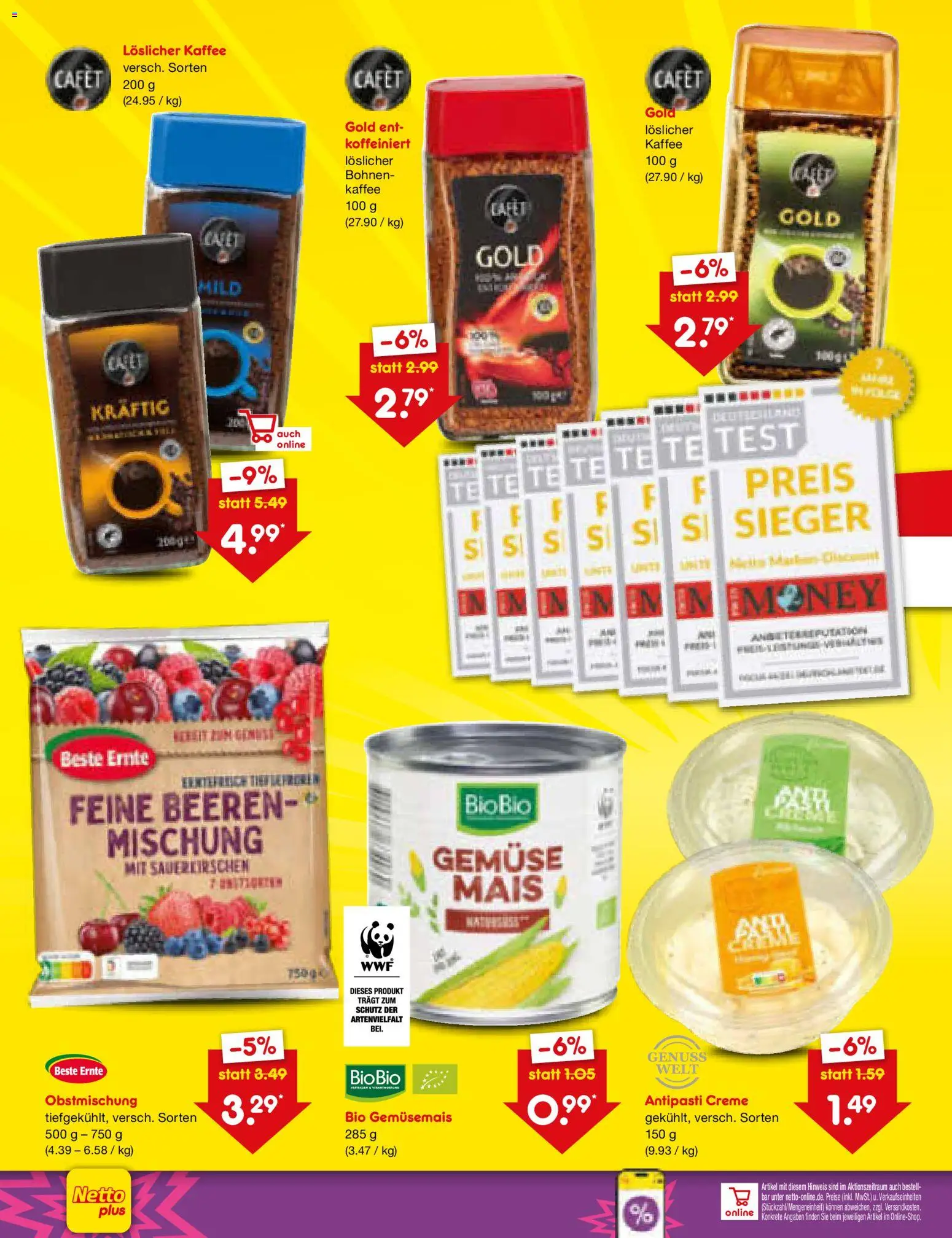 Netto Marken-Discount Prospekt – gültig ab 17.08.2026 | Seite: 4 | Produkte: Kaffee, Creme, Gemüse, Löslicher Kaffee