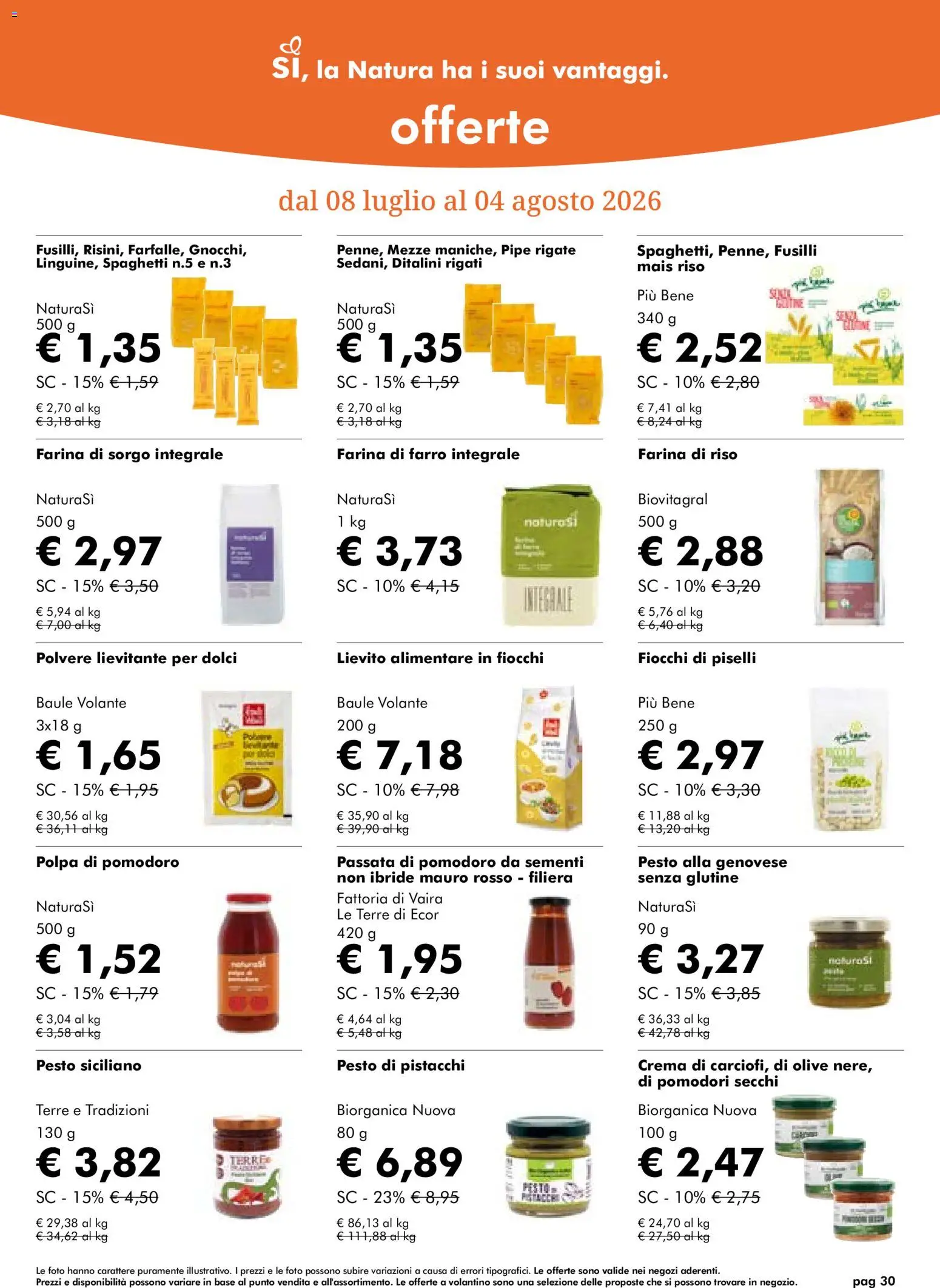 Volantino Natura Sì del 08/07/2026 | Pagina: 30