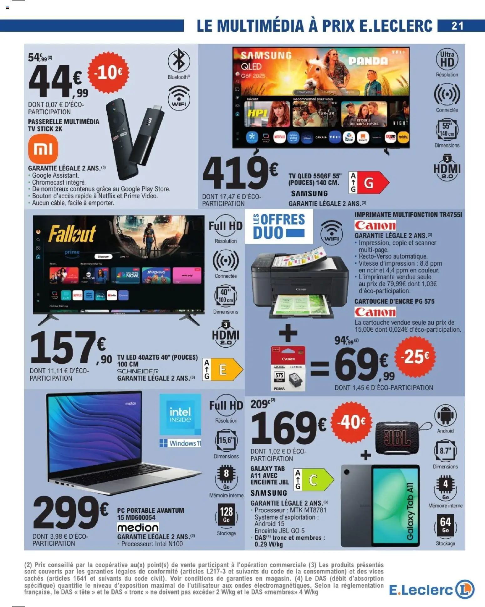 {H1} | Page: 21 | Produits: PC, Imprimante multifonction, PC portable, TV led
