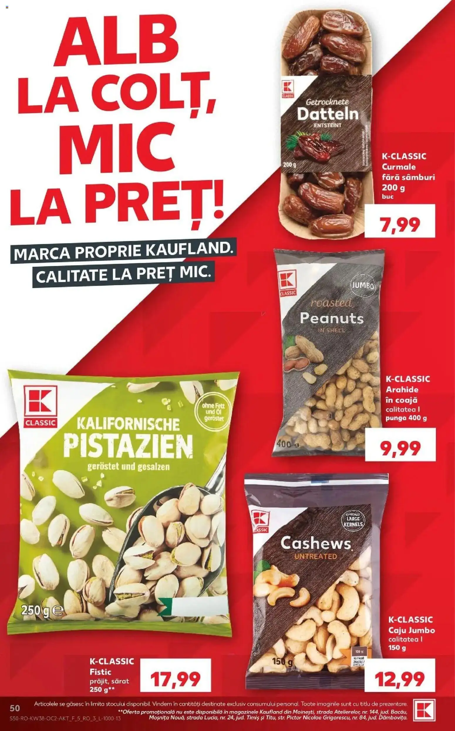 Kaufland Ploiești 16.09.2026 - Revista si Oferta | Pagină: 50 | Produse: Pungă, Arahide, Caju, Curmale