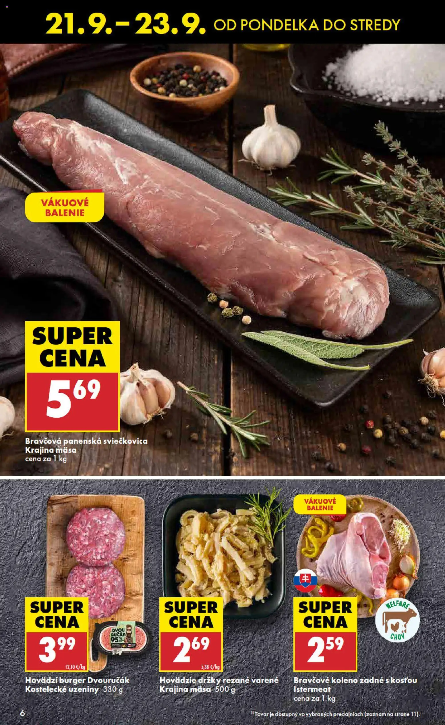 Nové Biedronka akcie – leták je platný od 21.09.2026 | Strana: 6 | Produkty: Koleno, Bravčové koleno, Hovädzie držky, Držky