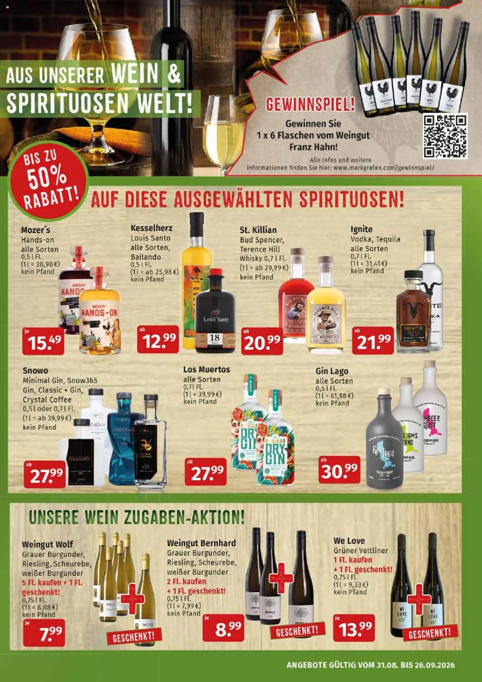 Markgrafen Prospekt – gültig ab 31.08.2026 | Seite: 7 | Produkte: Whisky, Tequila, Wein, Gin