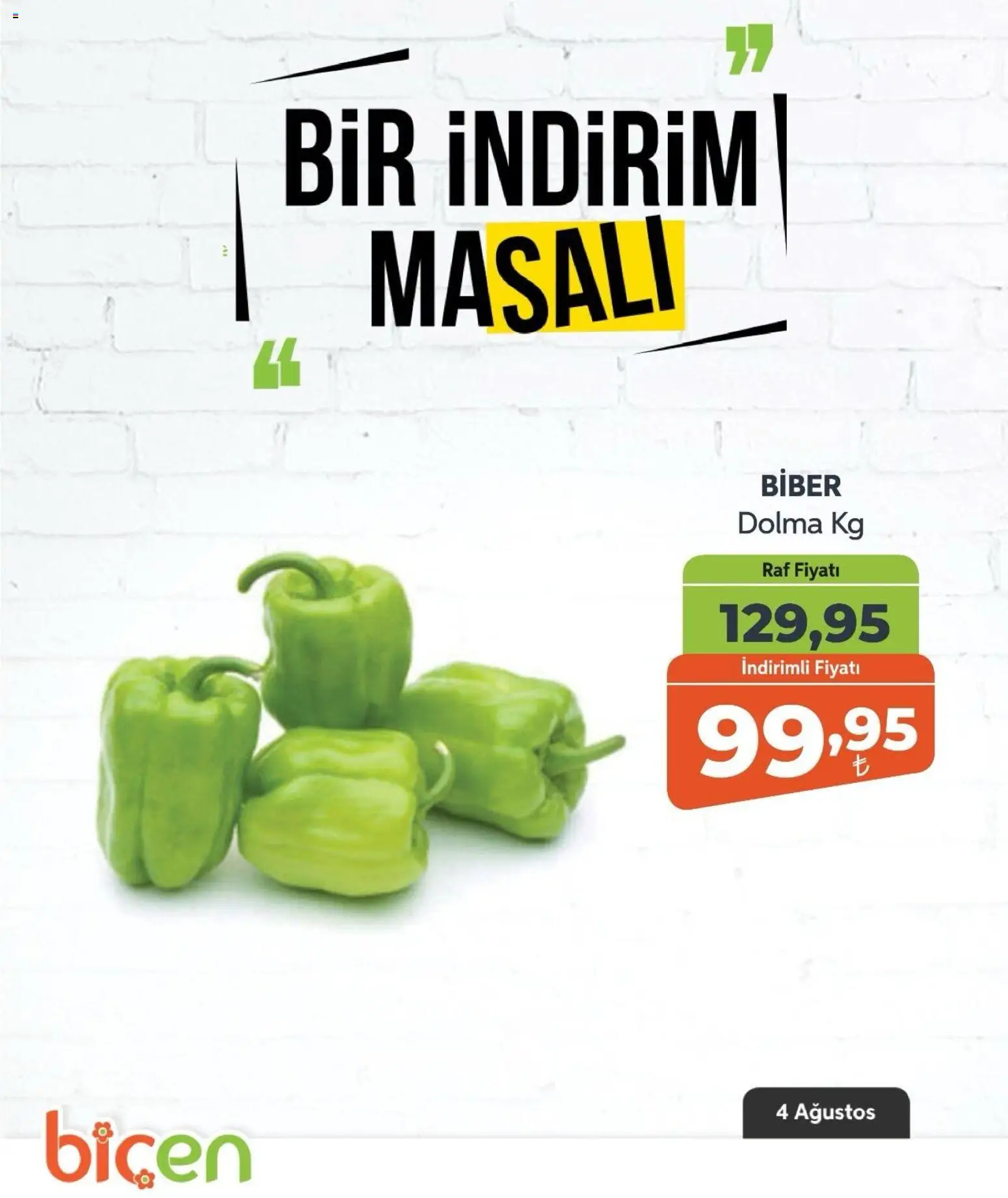 Biçen Market - Bir İndirim MaSalı - sebze - 04 Ağustos 2026 tarihinden itibaren geçerlidir | Sayfa: 9