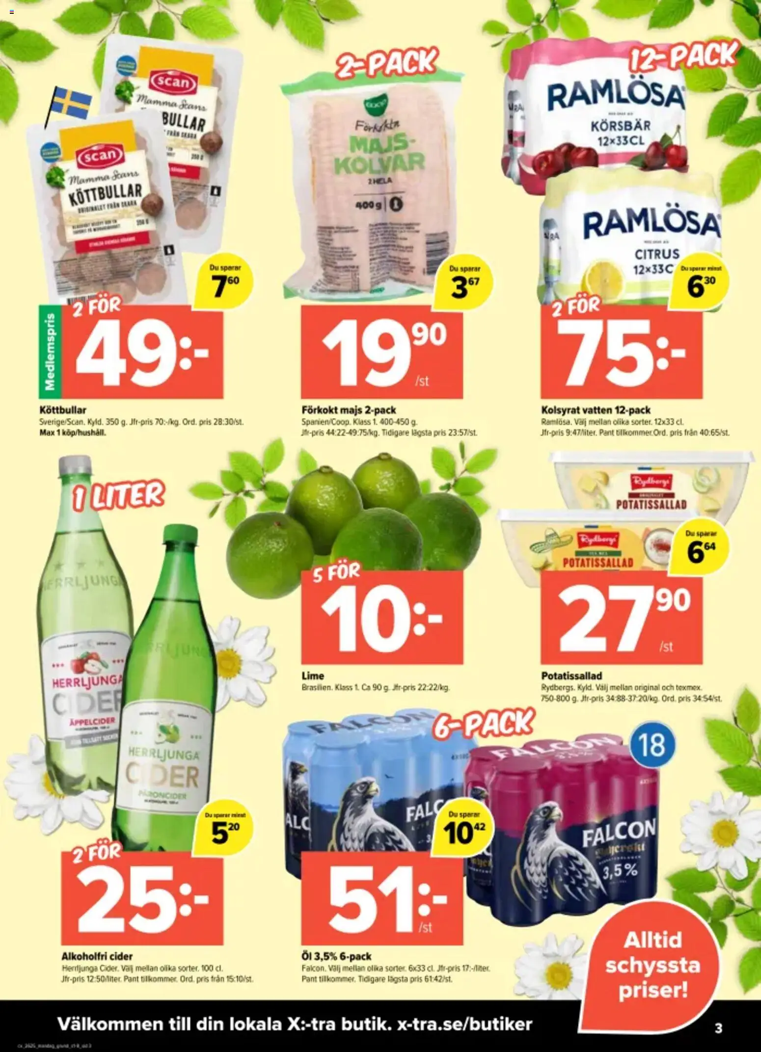 Coop X:-TRA reklamblad aktuell från 15.06.2026 | Sida: 3 | Produkter: Cider, Körsbär, Lime, Majs
