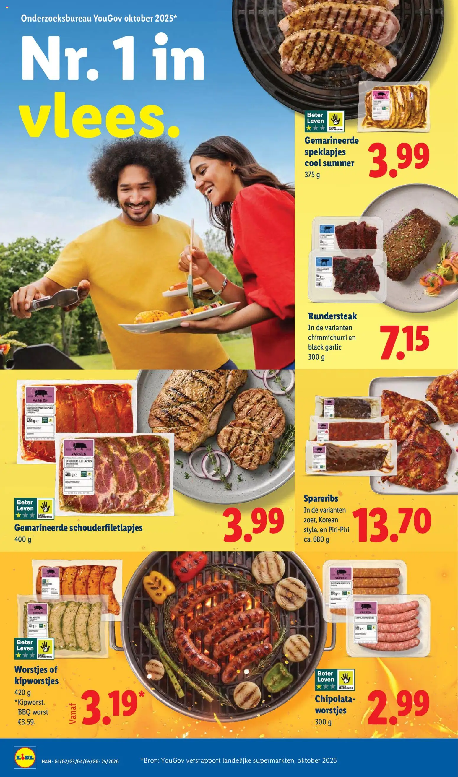{H1} | Pagina: 6 | Producten: Steak, Worst, Chipolata, Szeletelt bacon