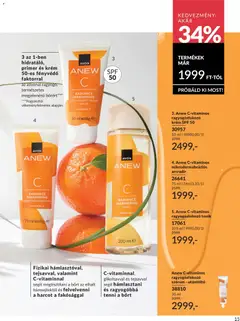 Katalógus AVON 2026 májusi - amely érvényes a következő dátumtól: 01.05.2026 | Oldal: 17 | Termékek: Tonic, Vitamin c, Fényvédő