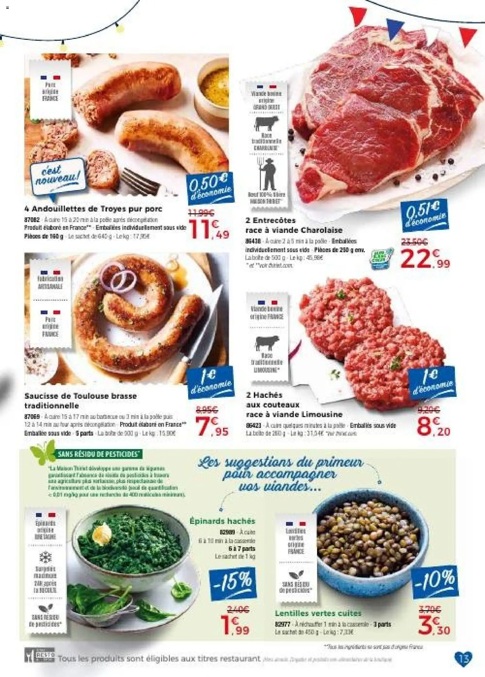 {H1} | Page: 13 | Produits: Four, Saucisse, Viande, Porc