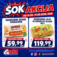 Gala MARKET katalog Šok akcija - pregled Gala MARKET kataloga - važi od 15.09.2026