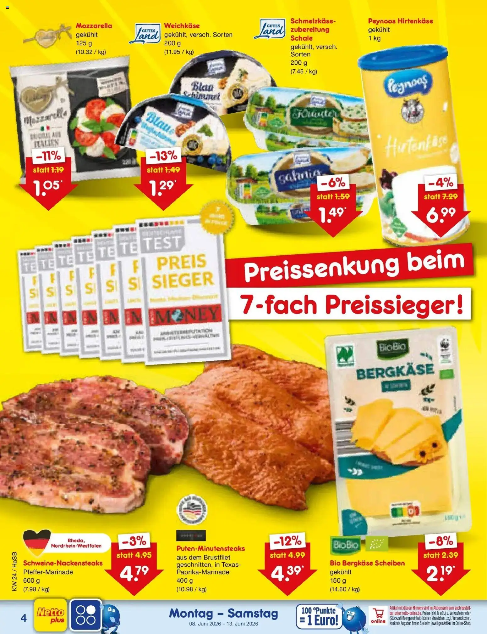 Netto Marken-Discount Prospekt Wuppertal – gültig ab 08.06.2026 | Seite: 8 | Produkte: Mozzarella