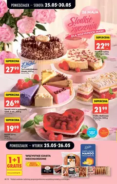 Pogląd oferty "Ciasto Malinowa Chmurka, 500 g, Raspberry Cloud Cake, 500 g" - ważna od 25.05.2026 | Strona: 22 | Produkty: Mango, Rolada, Czekolada, Brownie