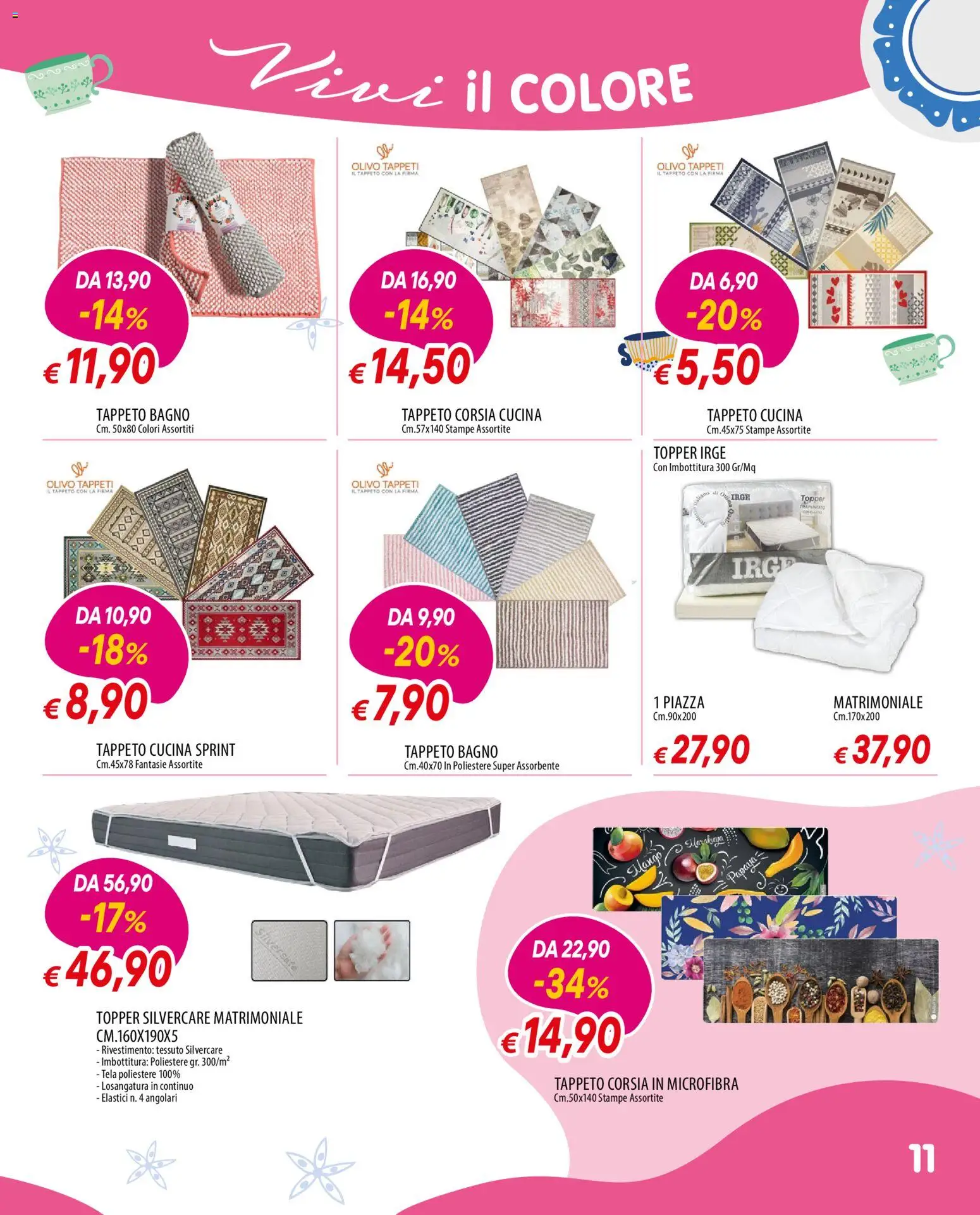 Volantino Galassia del 11.06.2026 | Pagina: 11 | Prodotti: Mango, Bagno, Tappeto, Elastici