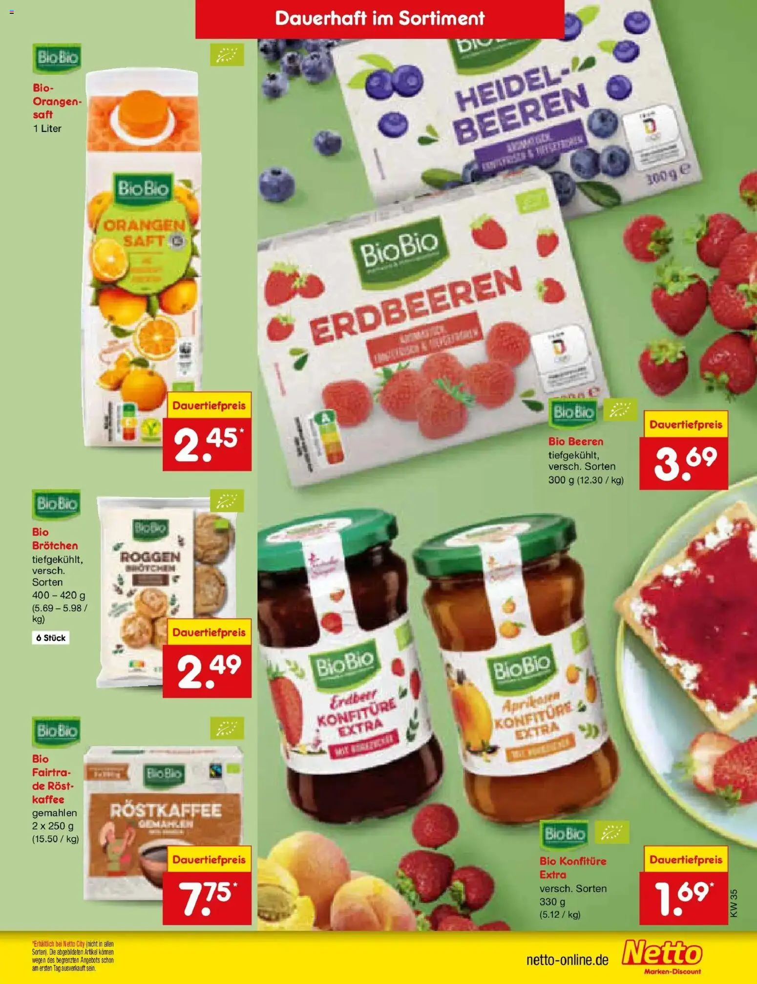 Netto Marken-Discount Prospekt Leonberg – gültig ab 24.08.2026 | Seite: 25 | Produkte: Kaffee, Orangen, Saft, Erdbeeren
