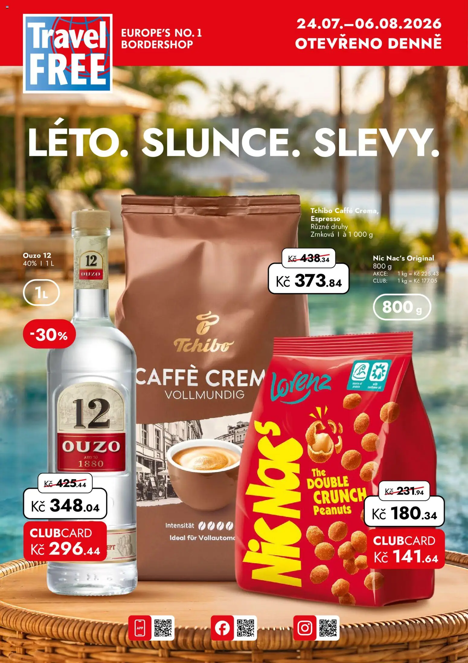 Travel Free leták od 24.07.2026 | Strana: 1 | Produkty: Tchibo, Ouzo