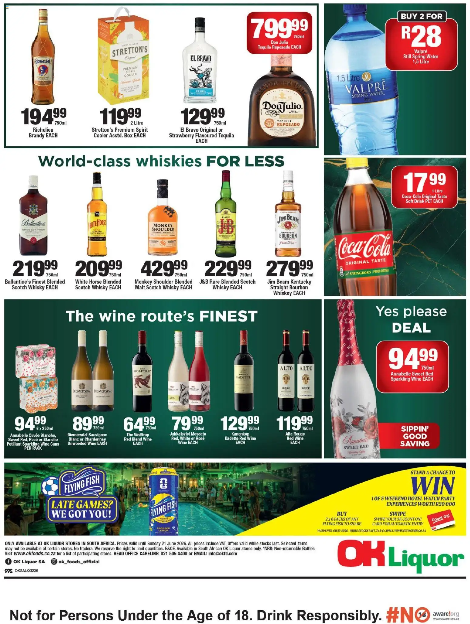 New OK Foods catalogue – valid from 10.06.2026 | Page: 2 | Products: Box, Brandy, Cooler, Water