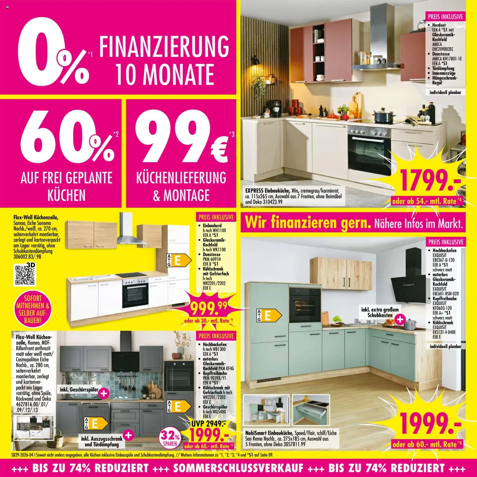 SB Möbel Boss Prospekt – gültig ab 11.07.2026 | Seite: 4 | Produkte: Geschirrspüler, Regal, Kochfeld, Kuchen