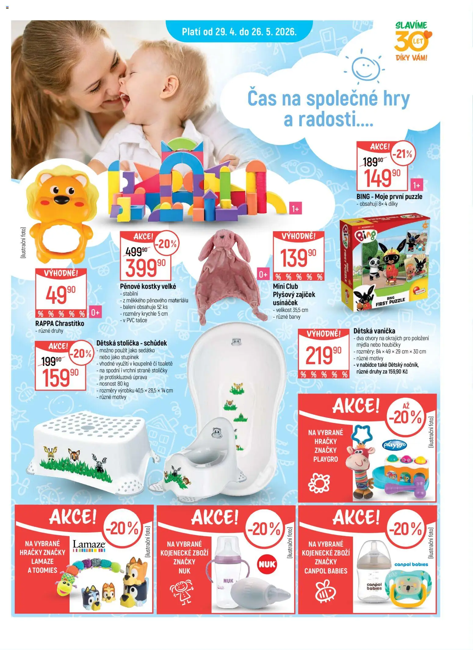 Globus leták - Opava od 29.04.2026 | Strana: 6 | Produkty: Dětská vanička, Puzzle, Usínáček, Kostky