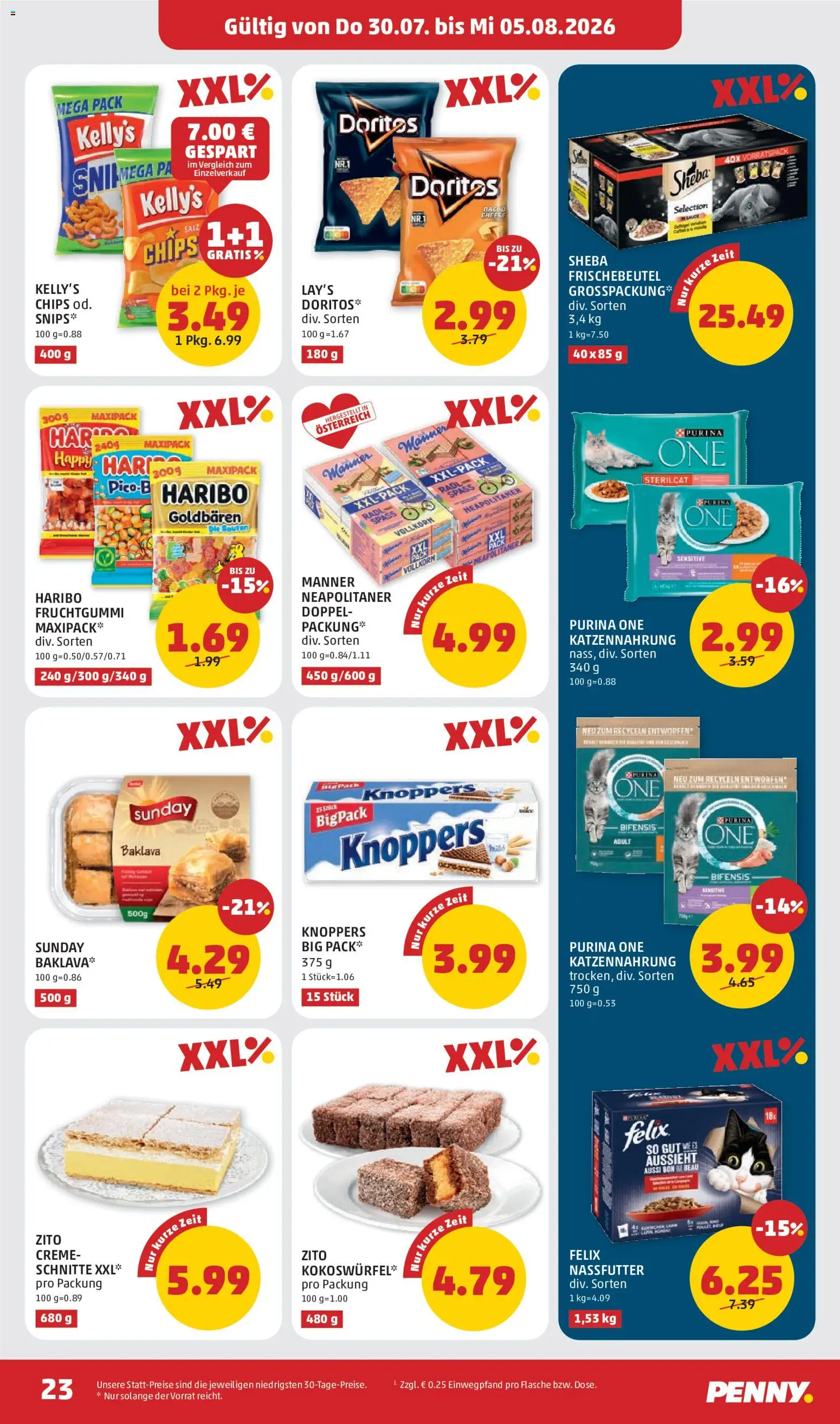 Penny Markt Flugblatt gültig ab 30.07.2026 | Seite: 23 | Produkte: Chips, Creme