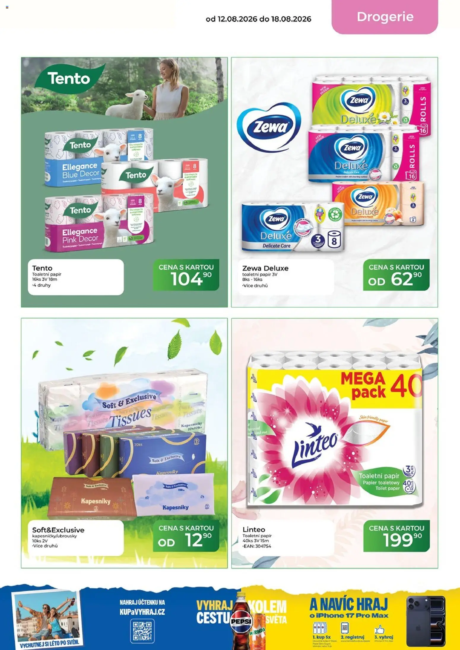 Tamda Foods leták od 12.08.2026 | Strana: 55 | Produkty: Zewa deluxe, Pepsi, Mirinda, Kapesníky