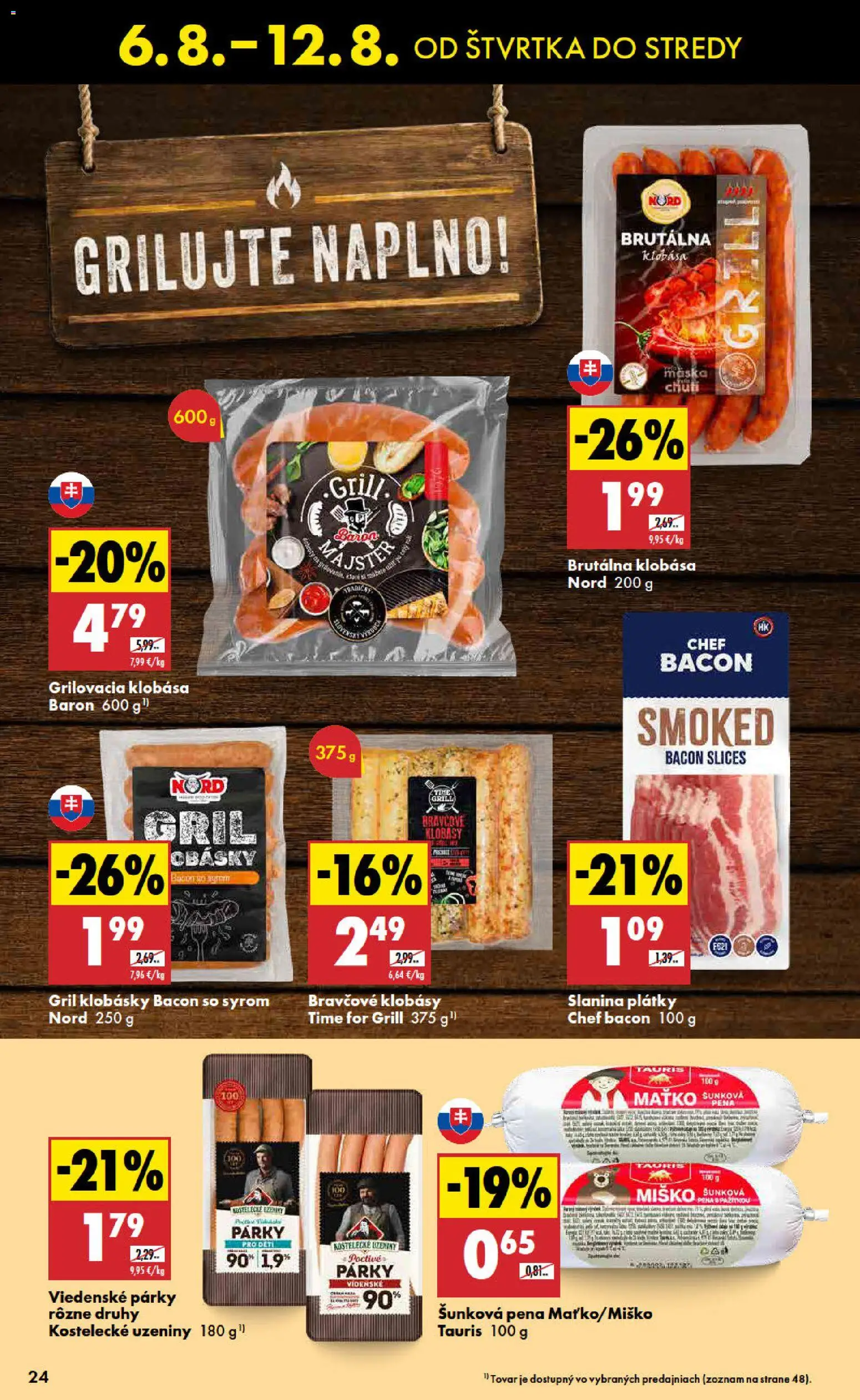 Nové Biedronka akcie – leták je platný od 06.08.2026 | Strana: 24 | Produkty: Gril, Slanina, Maska, Párky