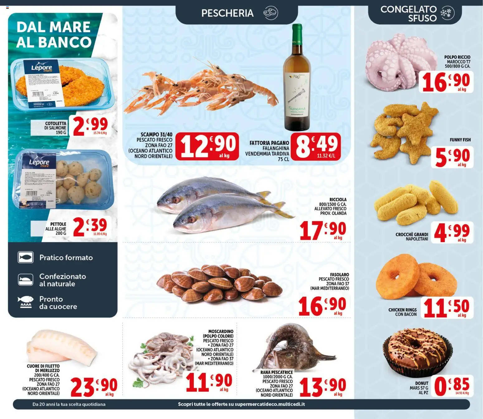 Volantino Decò del 29.05.2026 | Pagina: 8 | Prodotti: Salmone, Merluzzo, Polpo, Rana pescatrice
