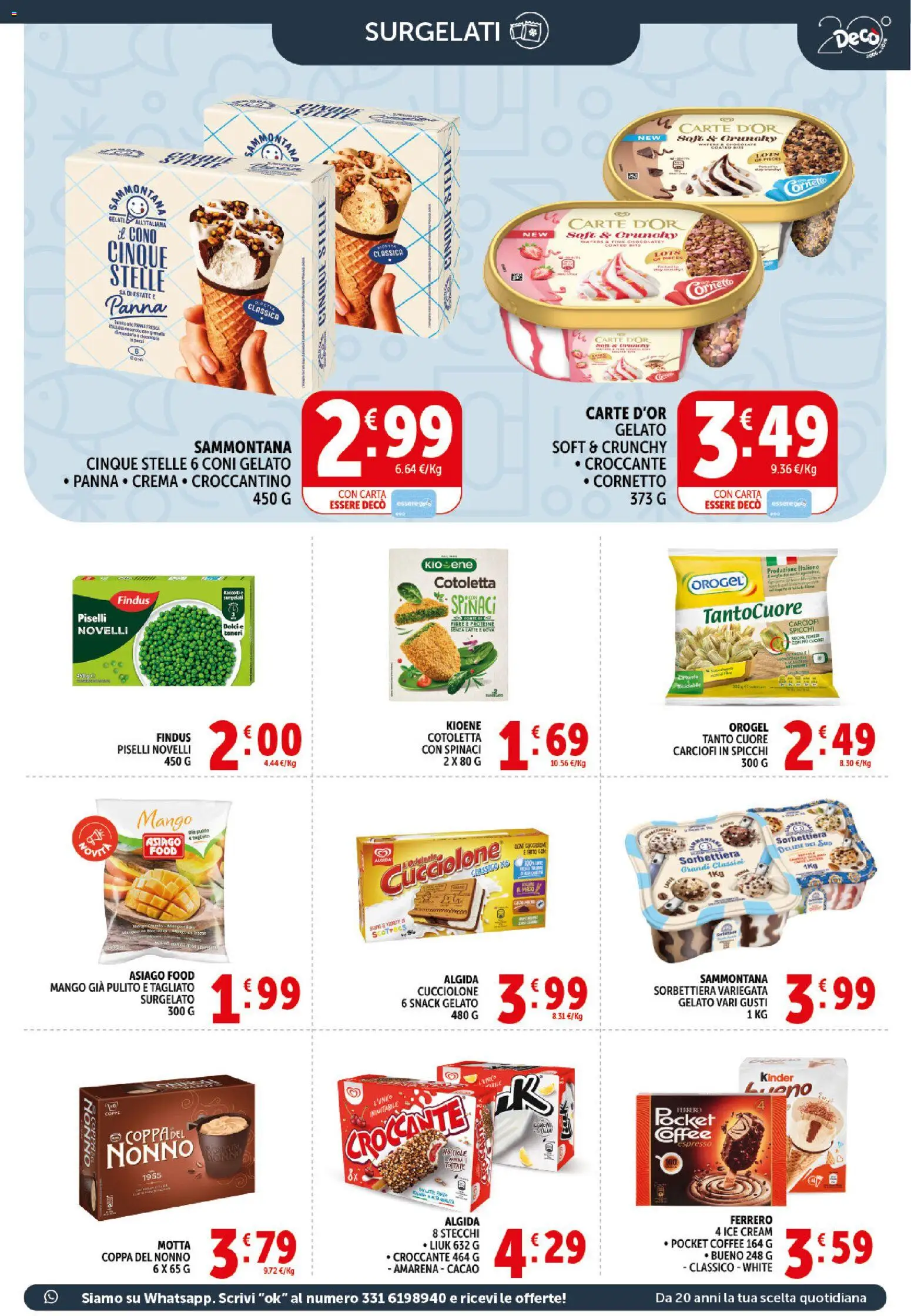 Volantino Decò del 10/07/2026 | Pagina: 9 | Prodotti: Cornetto, Gelato, Nocciole, Piselli