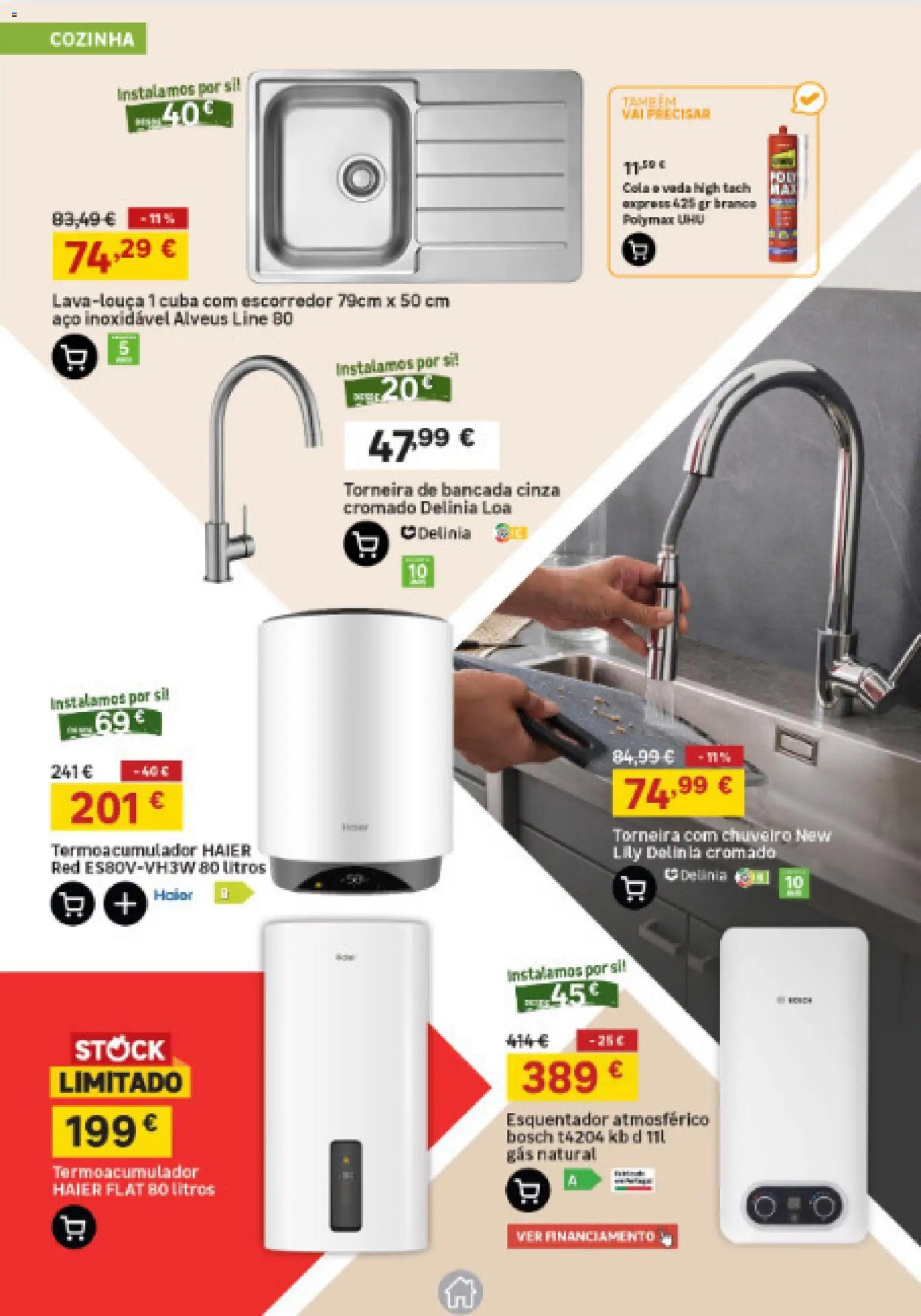 Leroy Merlin Catálogo Madeira │ válido de 27/08/2026 | Página: 16 | Produtos: Escorredor, Bancada, Torneira, Chuveiro