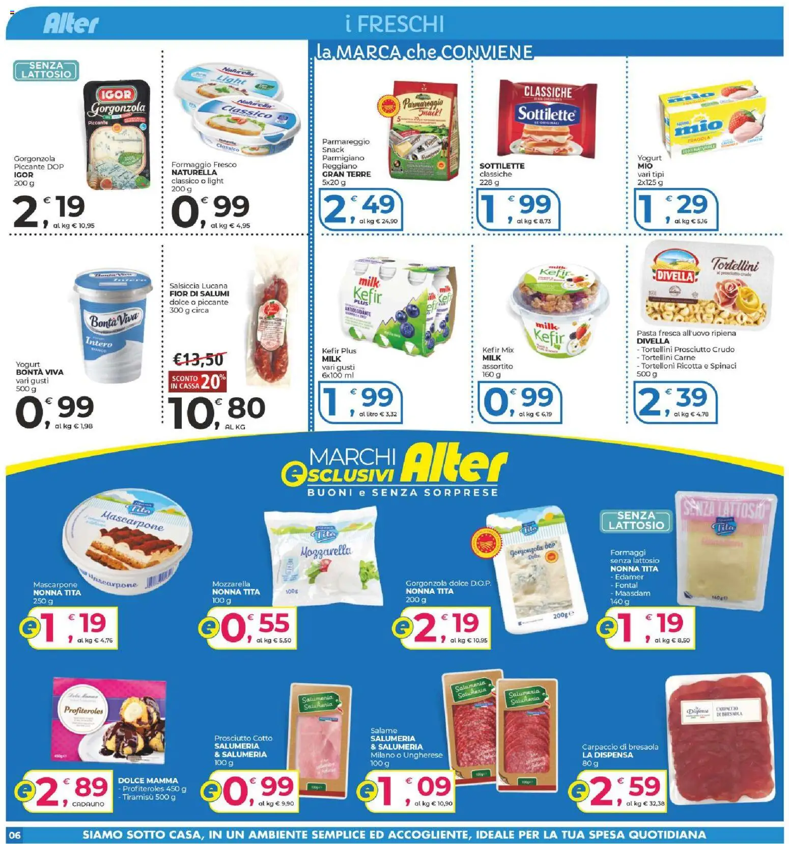Volantino Alter Discount del 29/10/2026 | Pagina: 6 | Prodotti: Carpaccio, Mozzarella, Spinaci, Mascarpone