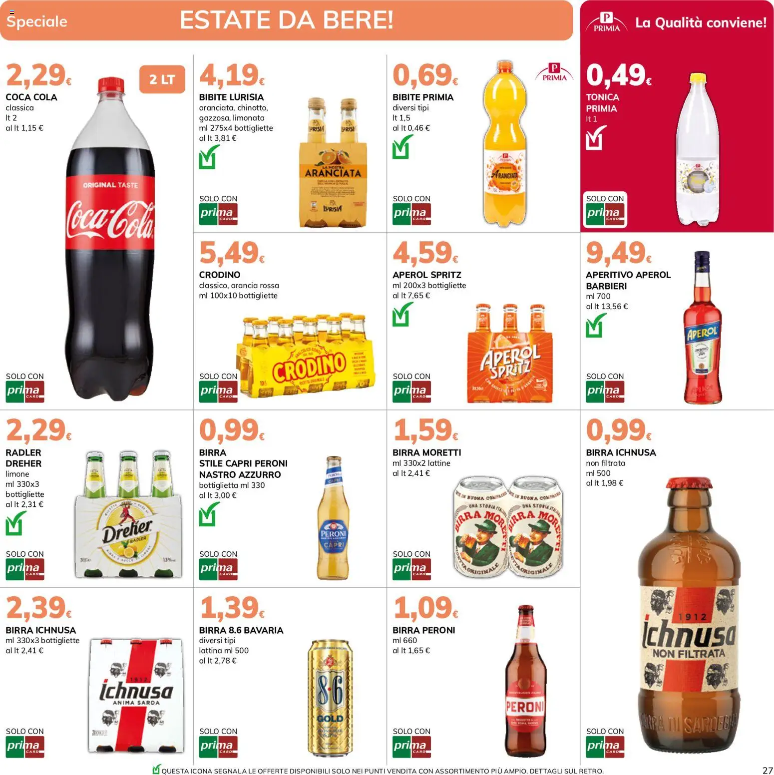 Volantino Basko del 11/08/2026 | Pagina: 27 | Prodotti: Limonata, Bibite, Aperol, Coca Cola