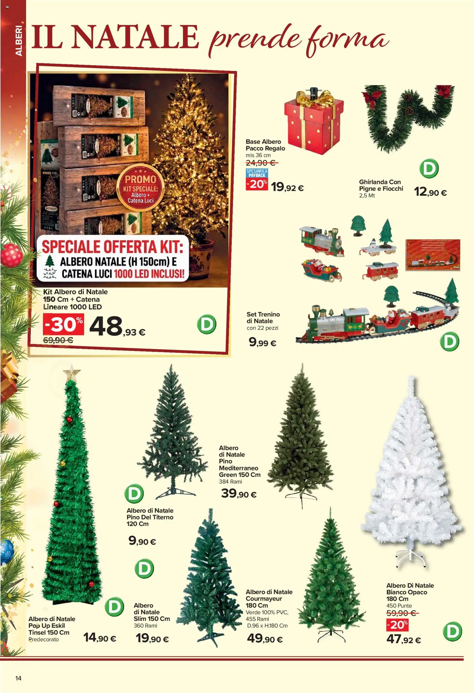 Volantino Carrefour del 02/11/2026 | Pagina: 14 | Prodotti: Albero di natale, Fiocchi
